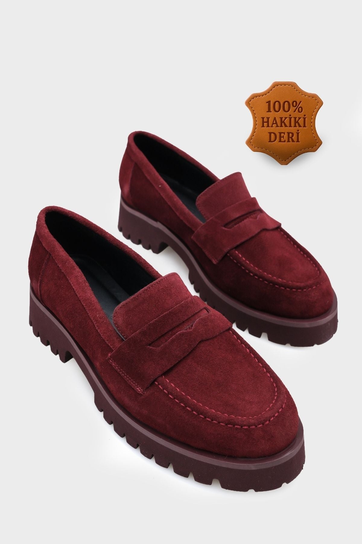 Tisha Mantar Tabanlı Hakiki Deri Kadın Loafer