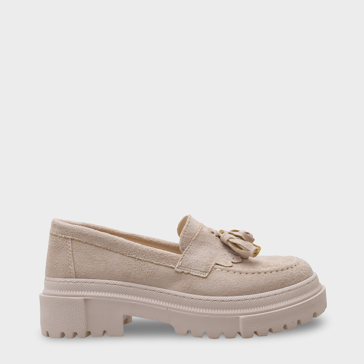 Ashlee Oval Burunlu Püsküllü Trak Tabanlı Süet Kadın Loafer