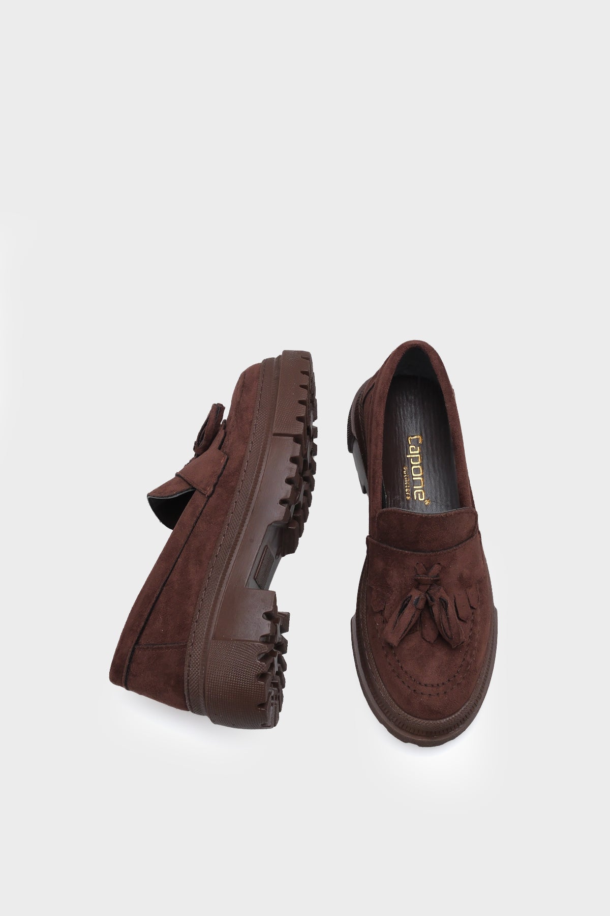 Ashlee Oval Burunlu Püsküllü Trak Tabanlı Süet Kadın Loafer