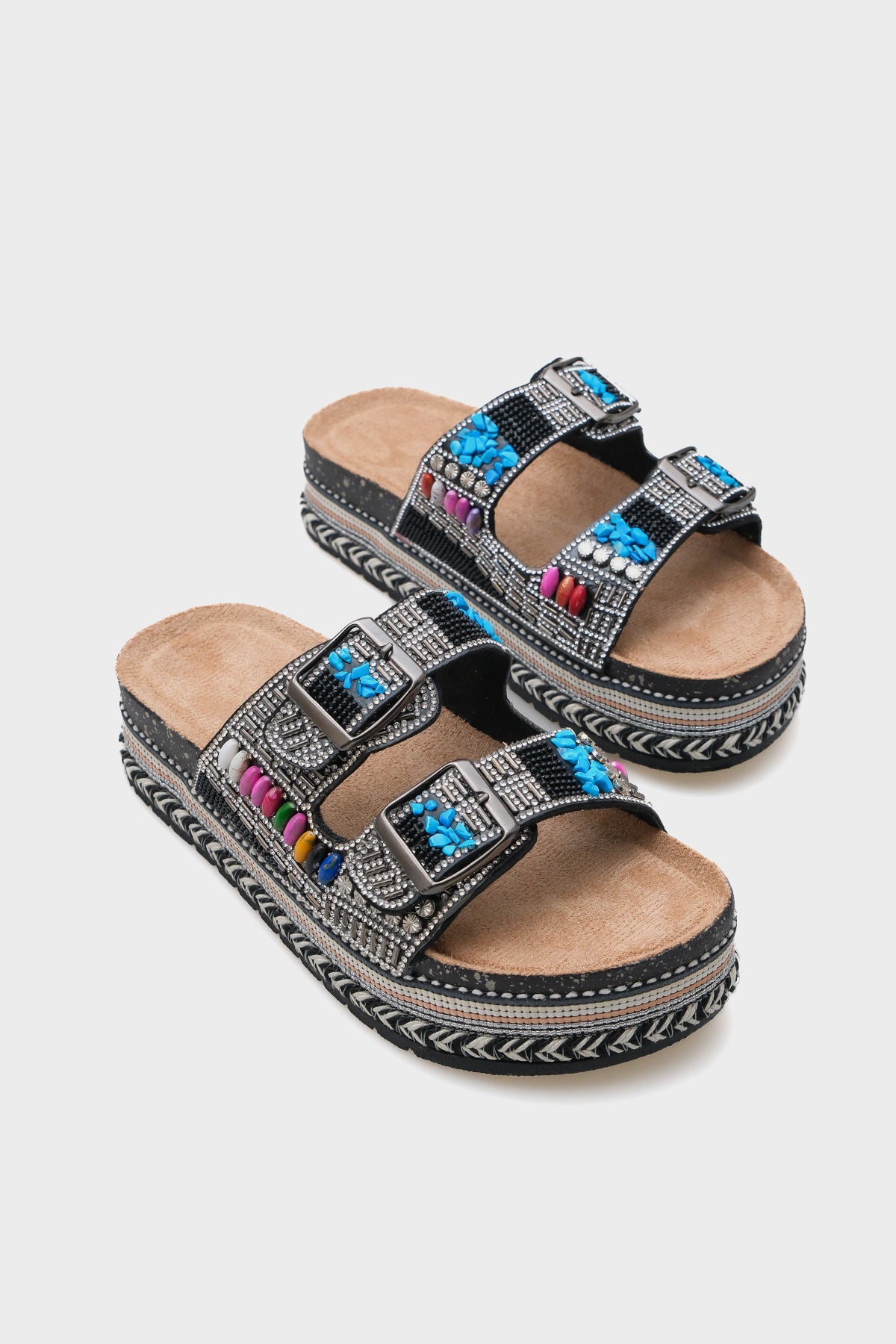 Alyson Taşlı Tokalı Düz Topuk Kadın Terlik