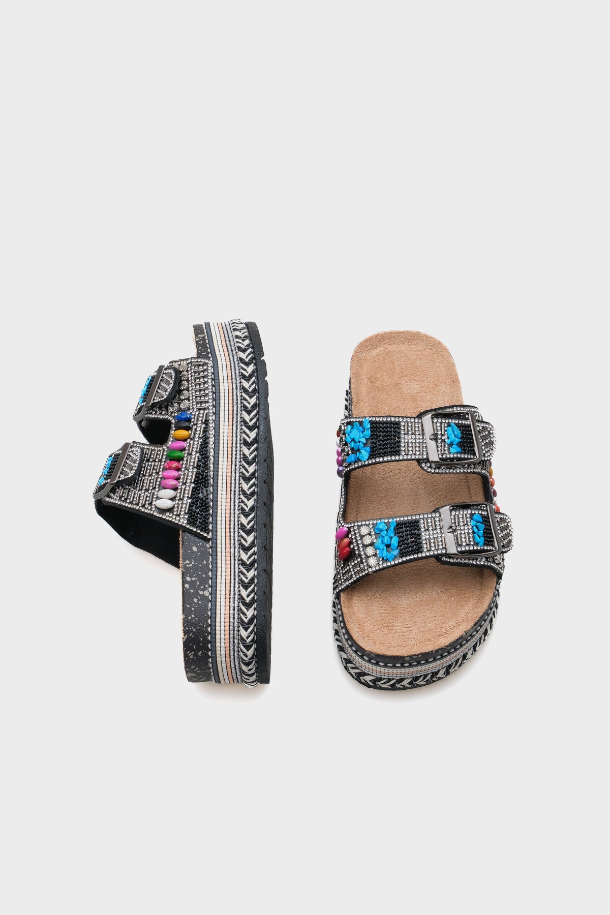 Alyson Taşlı Tokalı Düz Topuk Kadın Terlik