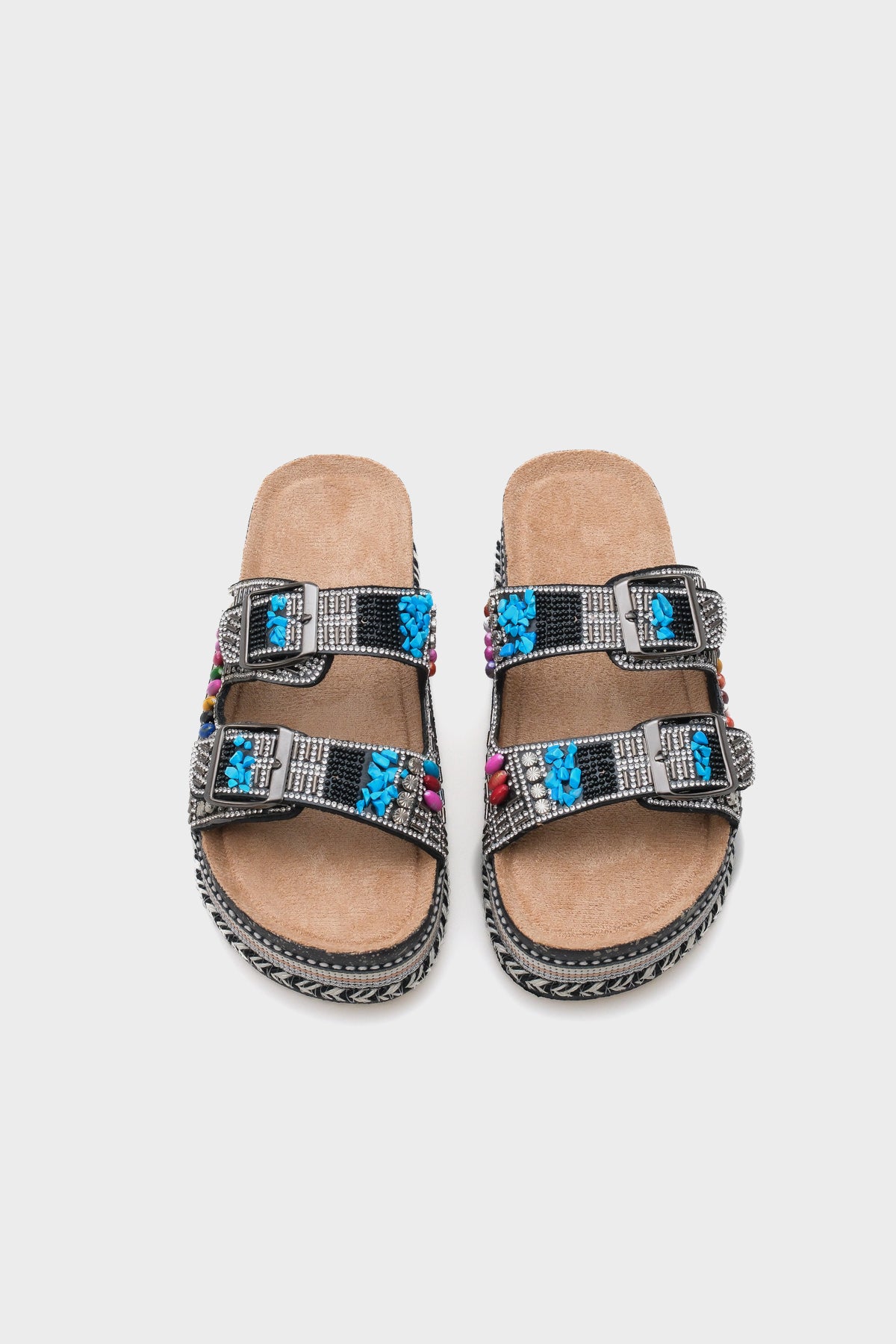 Alyson Taşlı Tokalı Düz Topuk Kadın Terlik