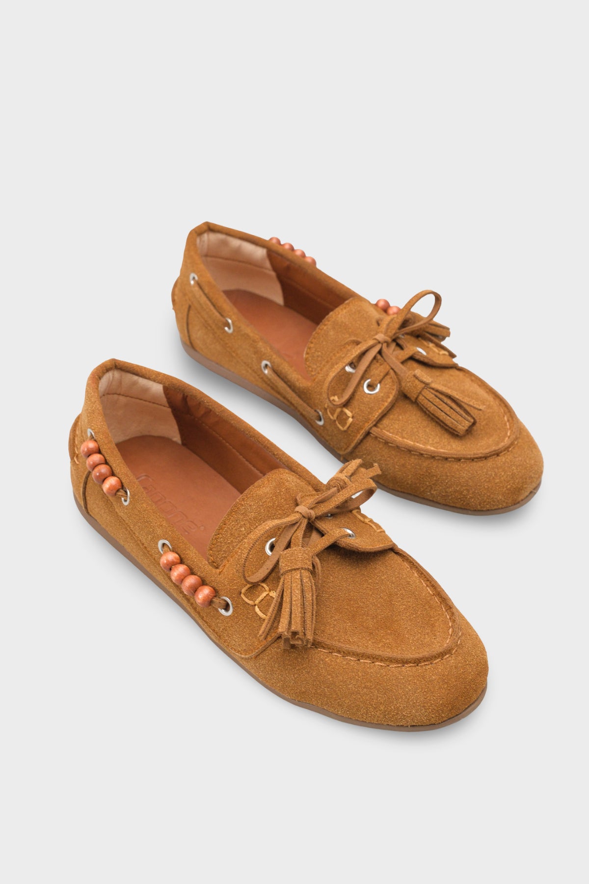 Erinna Püsküllü Ahşap Aksesuarlı Yumuşak Kadın Loafer Ayakkabı