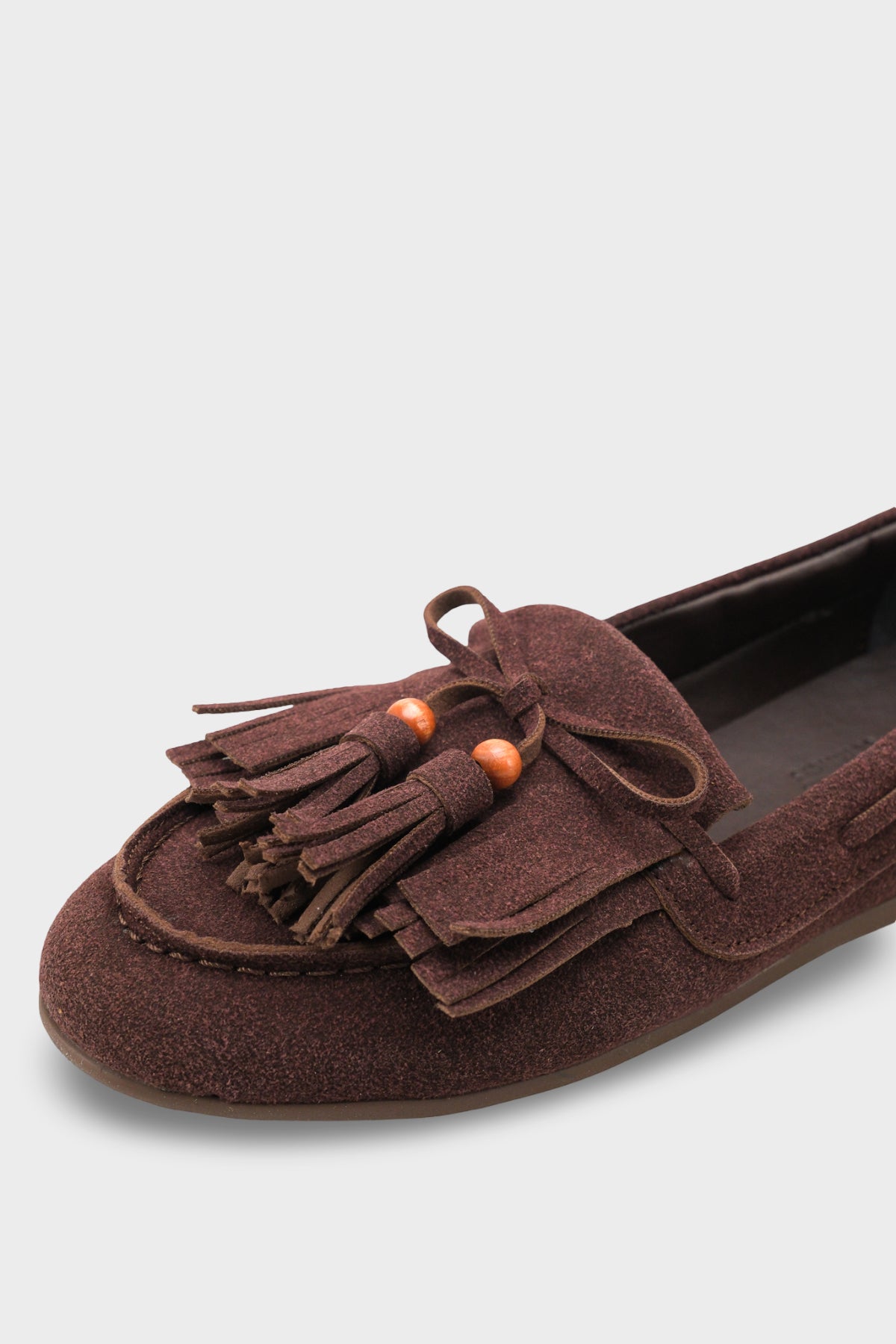 Veronique Püsküllü Ahşap Aksesuarlı Yumuşak Kadın Loafer Ayakkabı