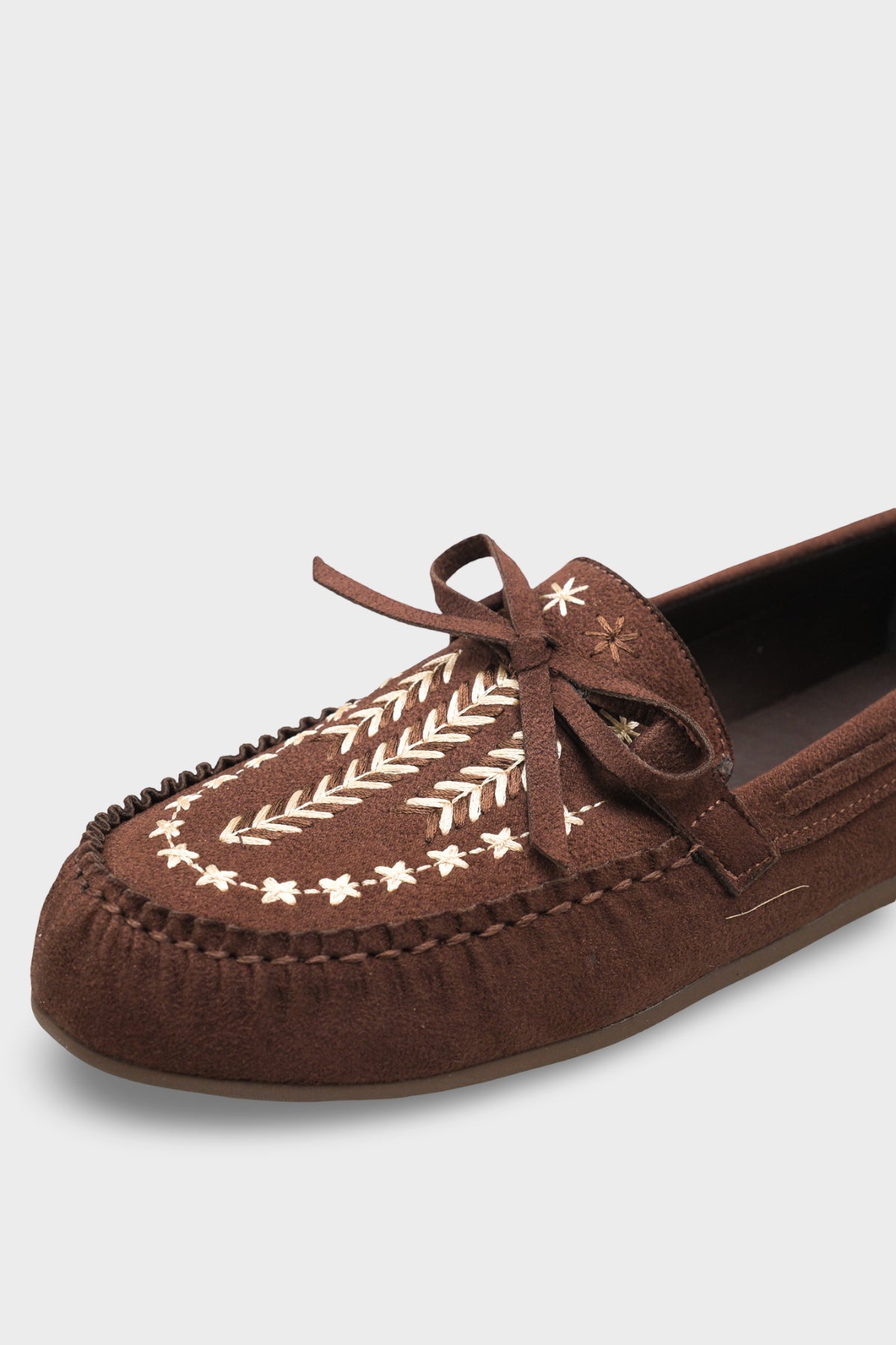 Lisabeth Kızılderili Nakışlı Yumuşak Kadın Loafer Ayakkabı