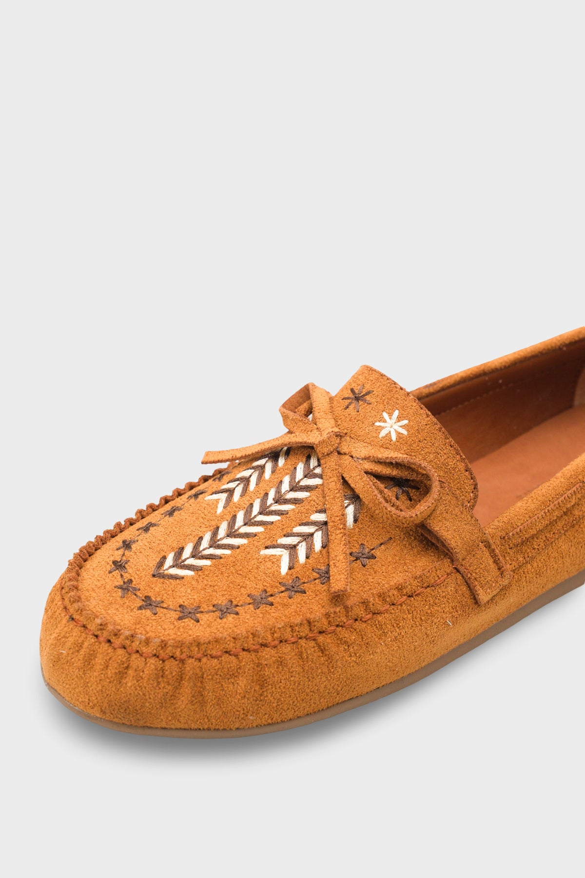 Lisabeth Kızılderili Nakışlı Yumuşak Kadın Loafer Ayakkabı