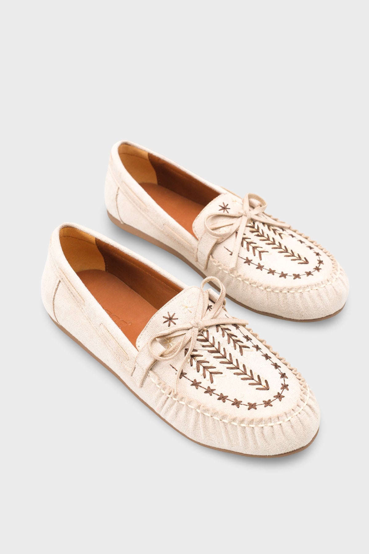 Lisabeth Kızılderili Nakışlı Yumuşak Kadın Loafer Ayakkabı