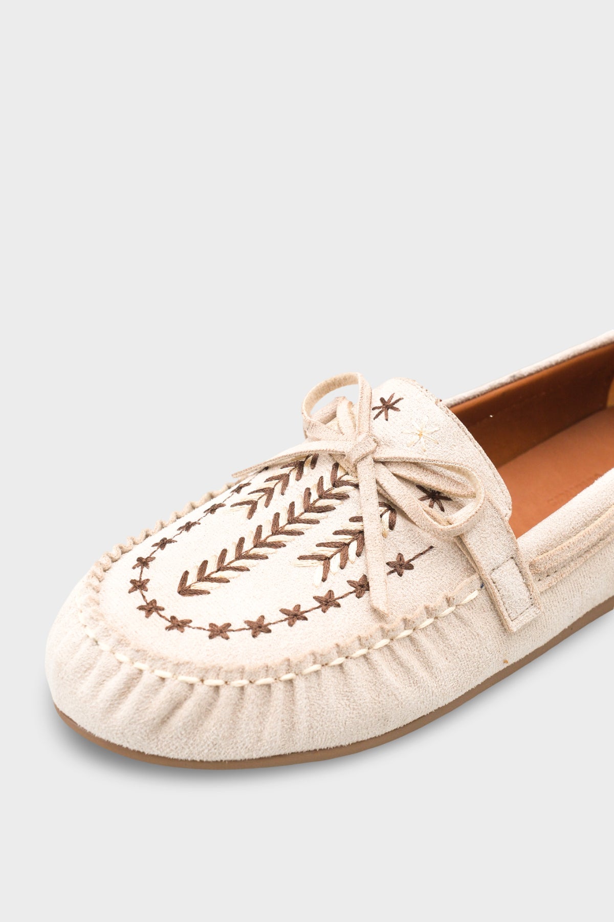 Lisabeth Kızılderili Nakışlı Yumuşak Kadın Loafer Ayakkabı