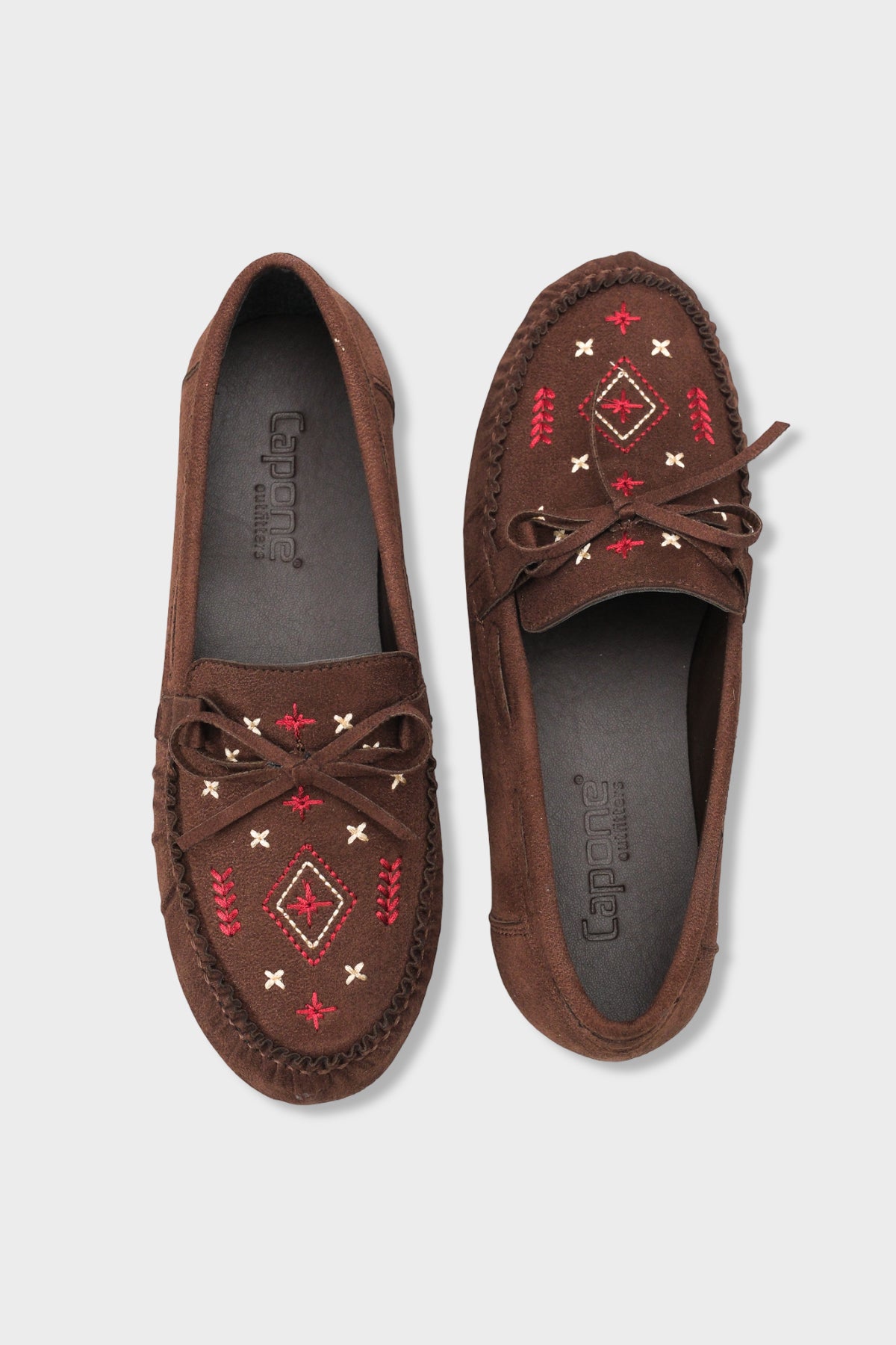 Viki Kızılderili Nakışlı Yumuşak Kadın Loafer Ayakkabı