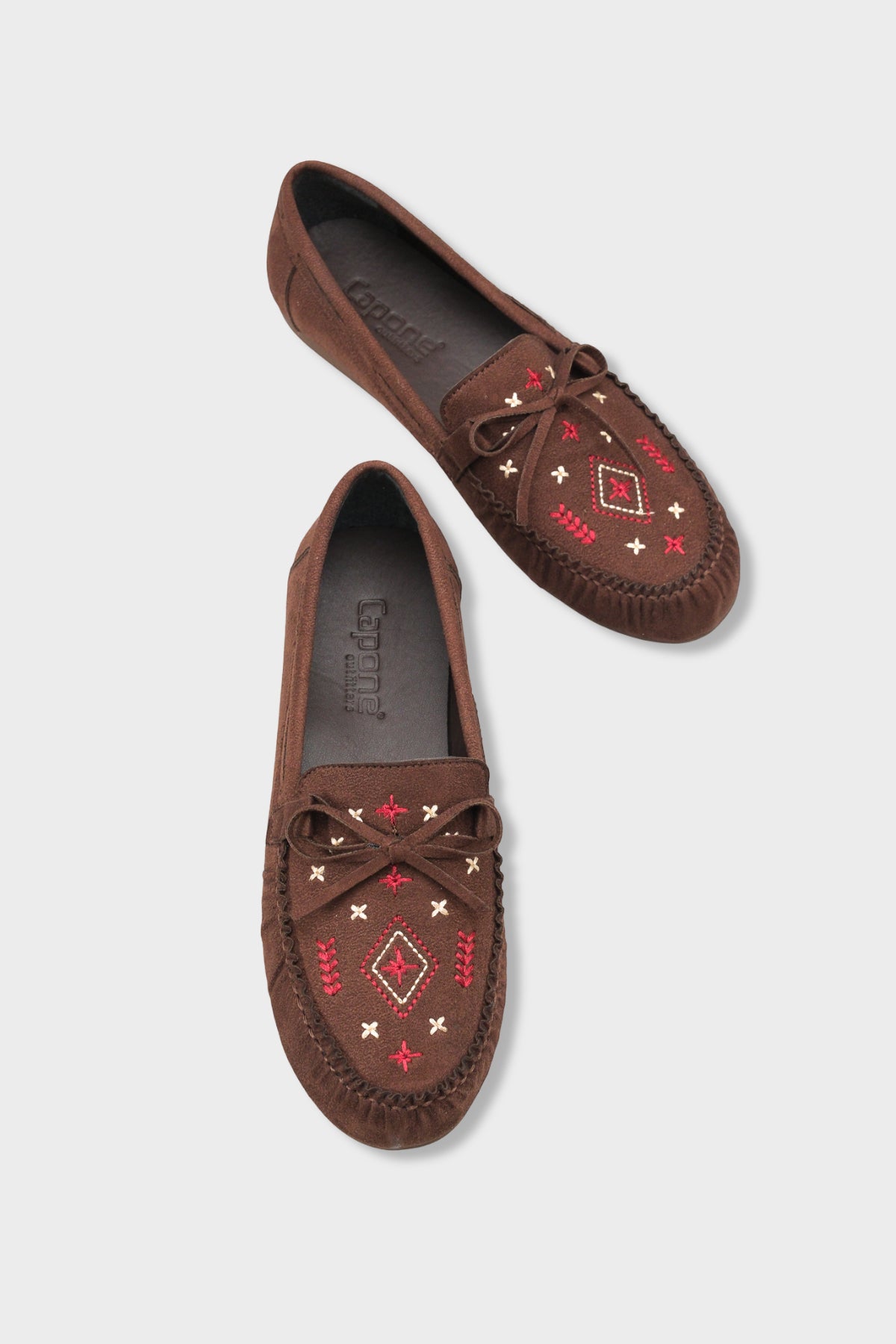 Viki Kızılderili Nakışlı Yumuşak Kadın Loafer Ayakkabı