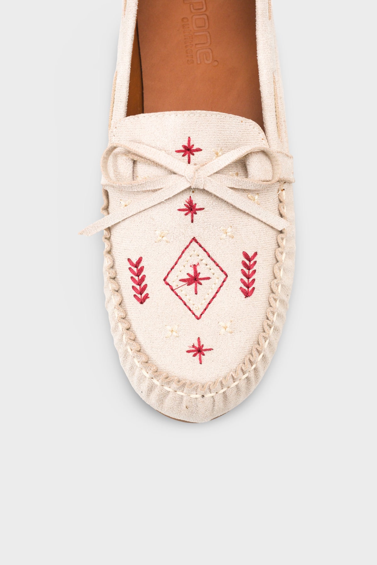 Viki Kızılderili Nakışlı Yumuşak Kadın Loafer Ayakkabı