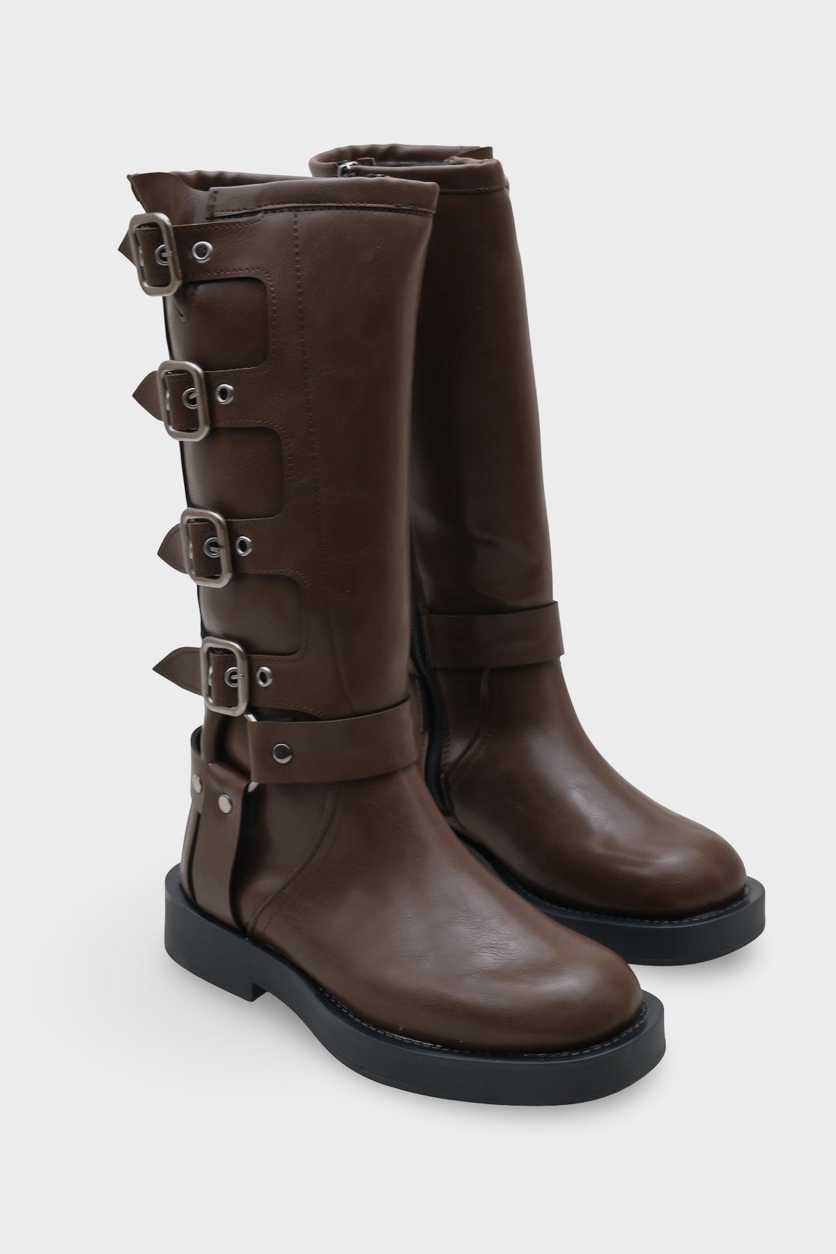 Motorcu Fermuarlı Kadın Çizme