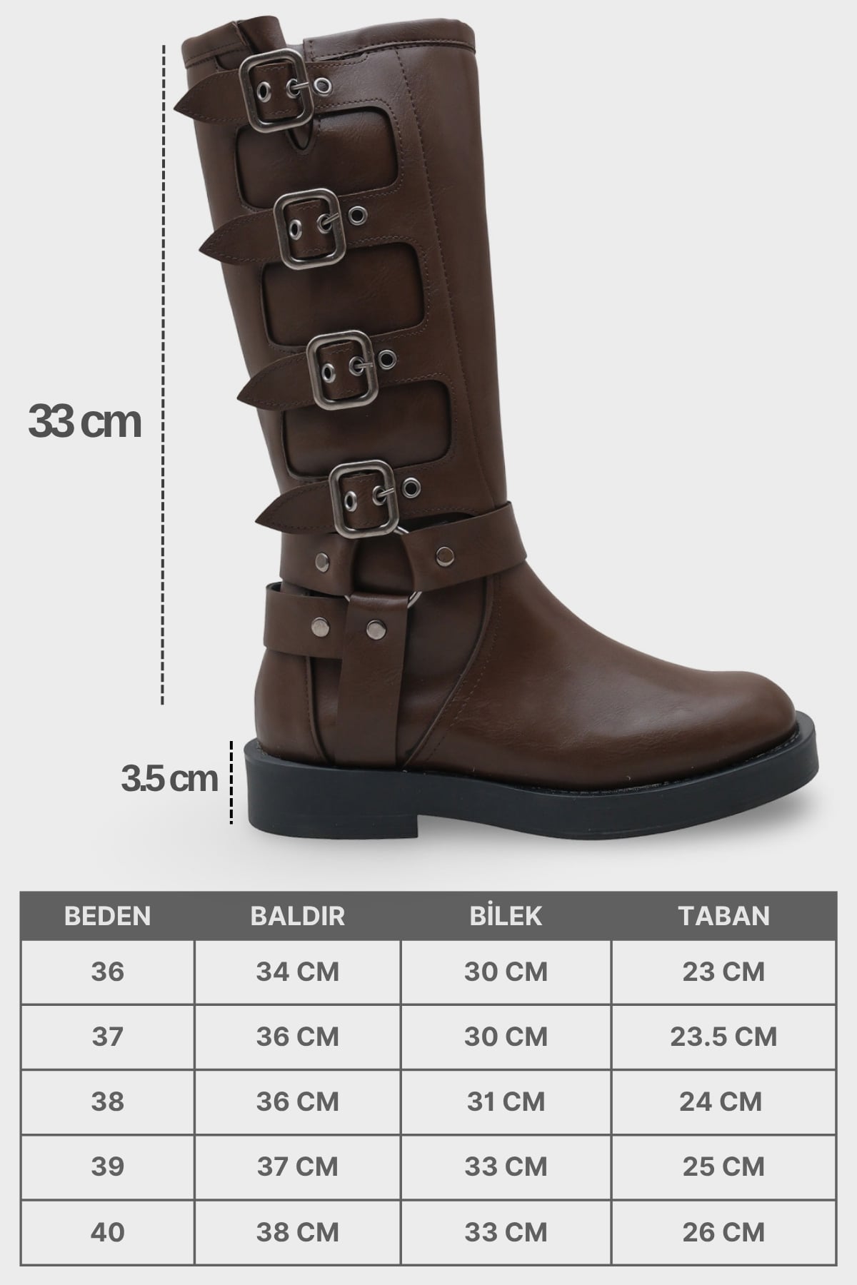 Motorcu Fermuarlı Kadın Çizme