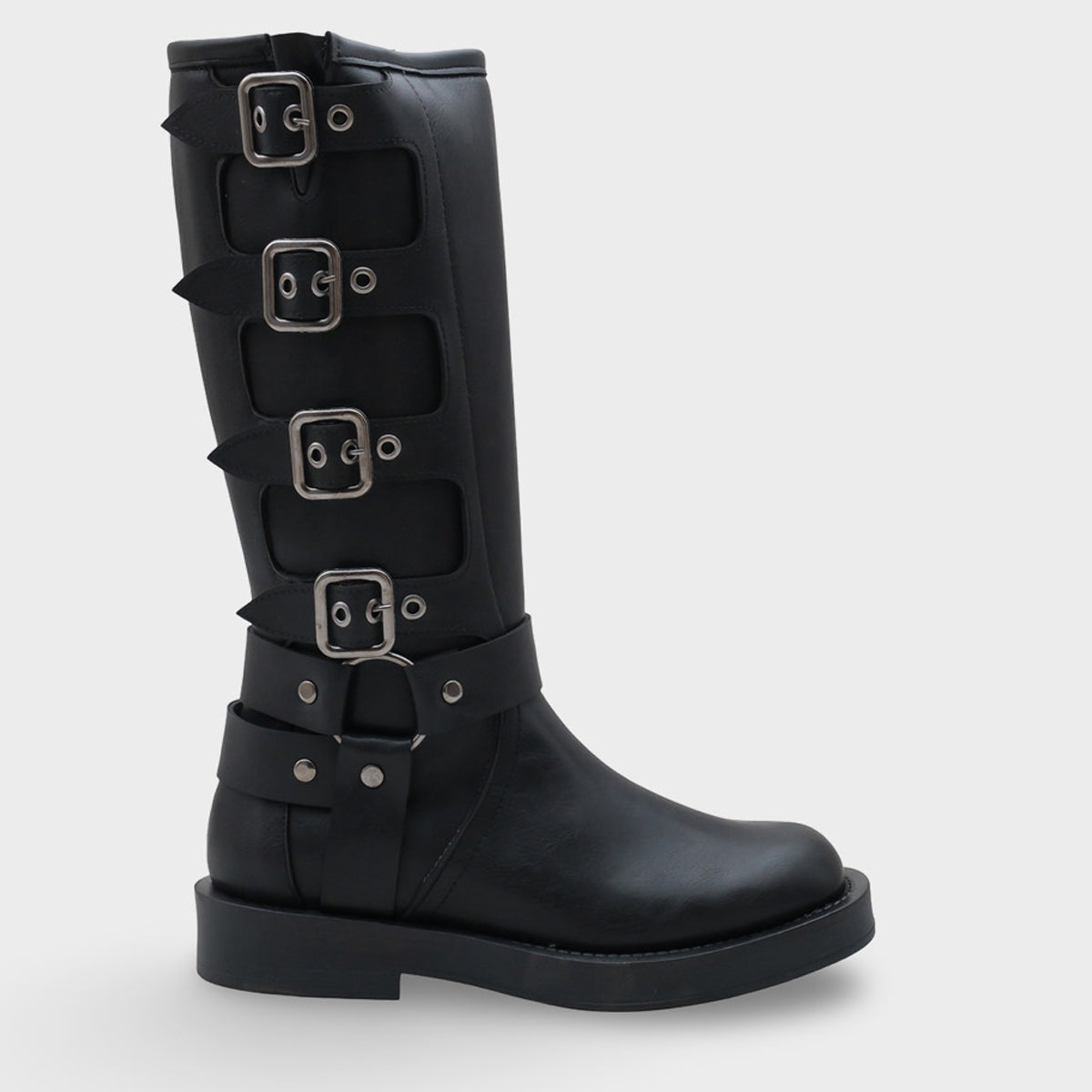 Motorcu Fermuarlı Kadın Çizme