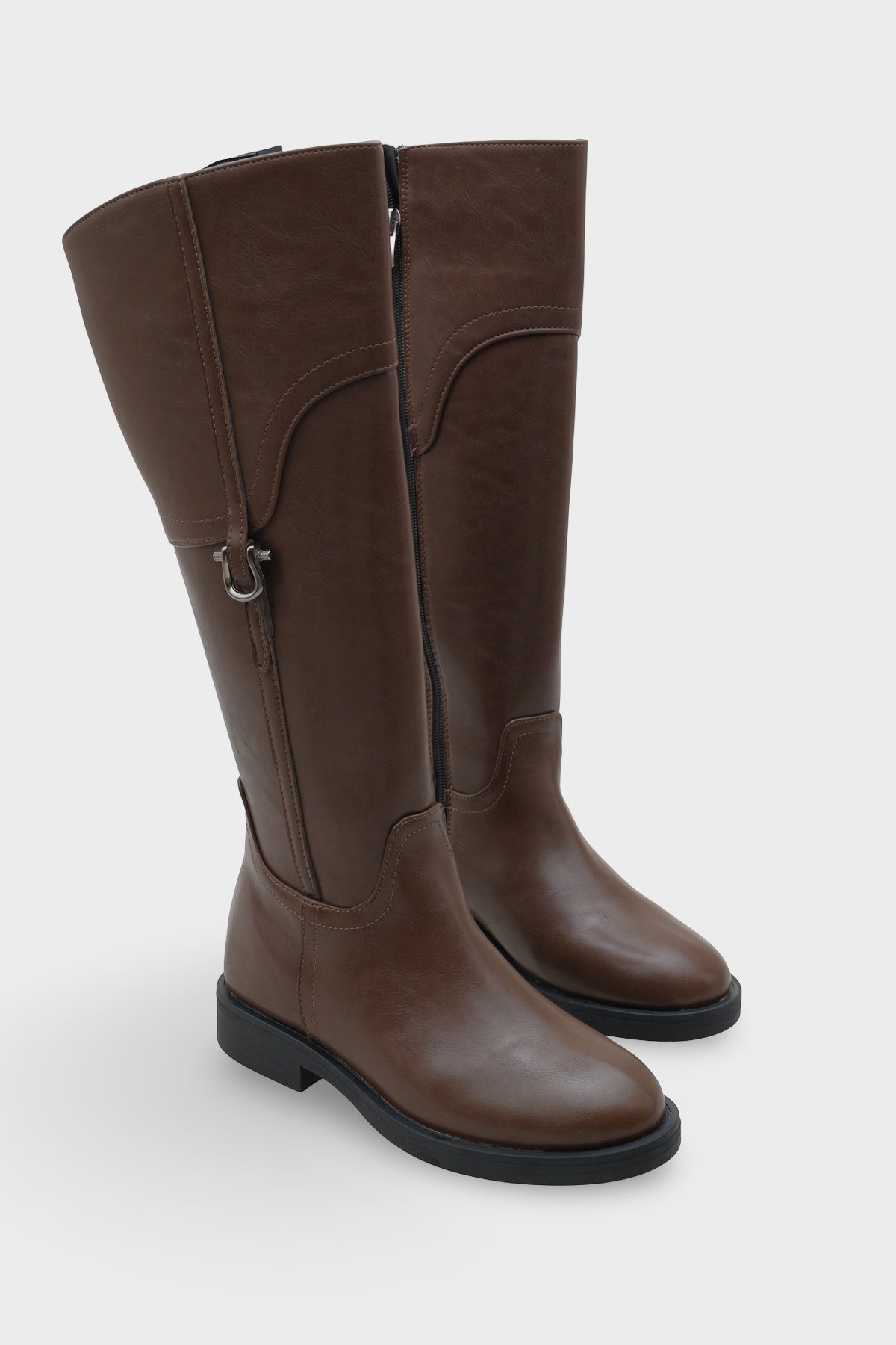 Tokalı Binici Fermuarlı Kadın Çizme