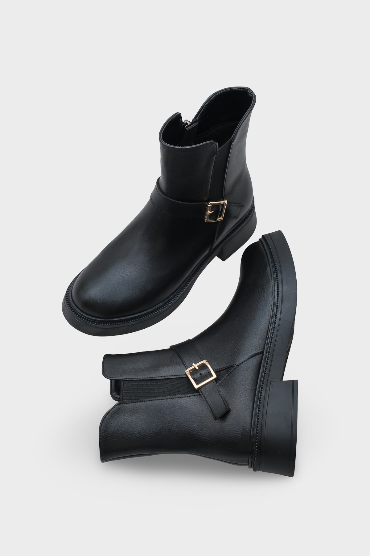 Daria Yandan Fermuarlı Tokalı Lastikli Kadın Bot