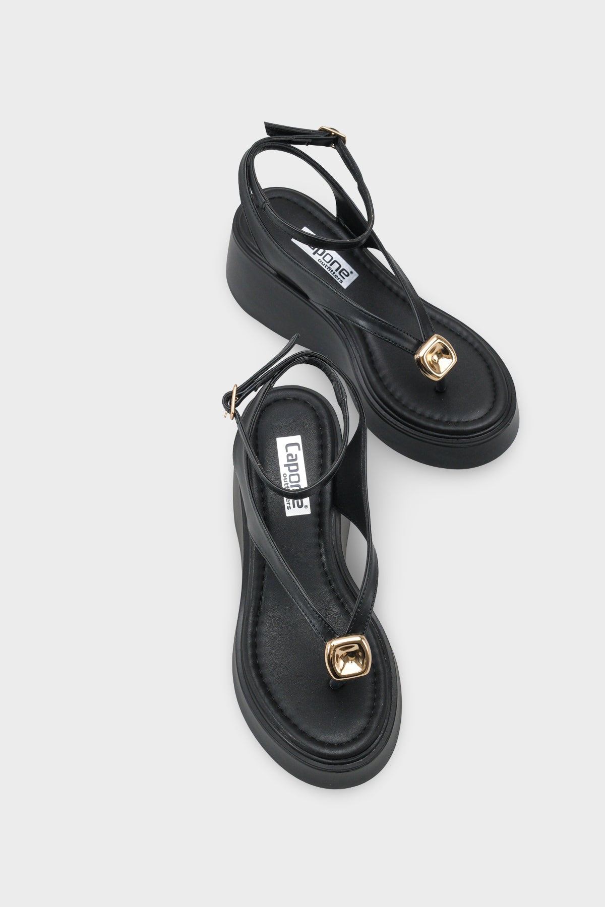 Sandy Dolgu Topuklu Parmak Arası Bilekten Bantlı Kadın Sandalet