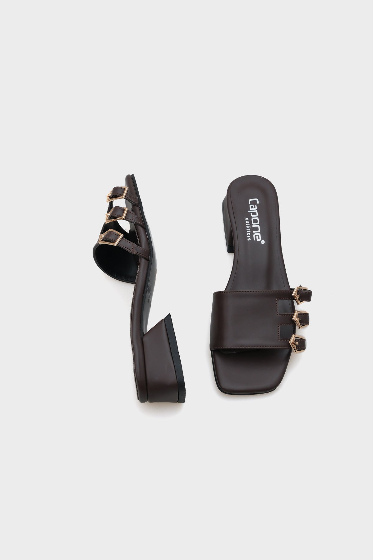 Lesley Kısa Topuklu Küt Burunlu Tokalı Kadın Terlik