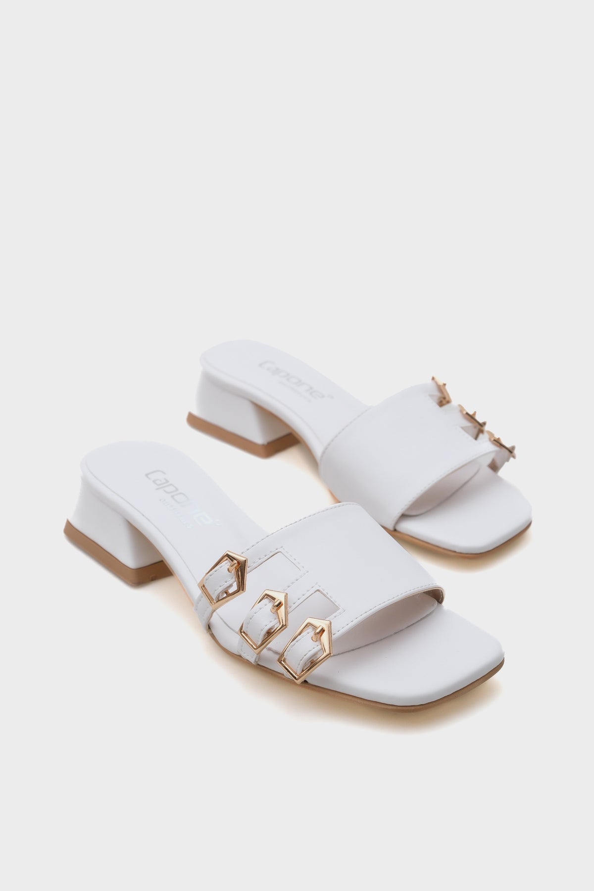 Lesley Kısa Topuklu Küt Burunlu Tokalı Kadın Terlik