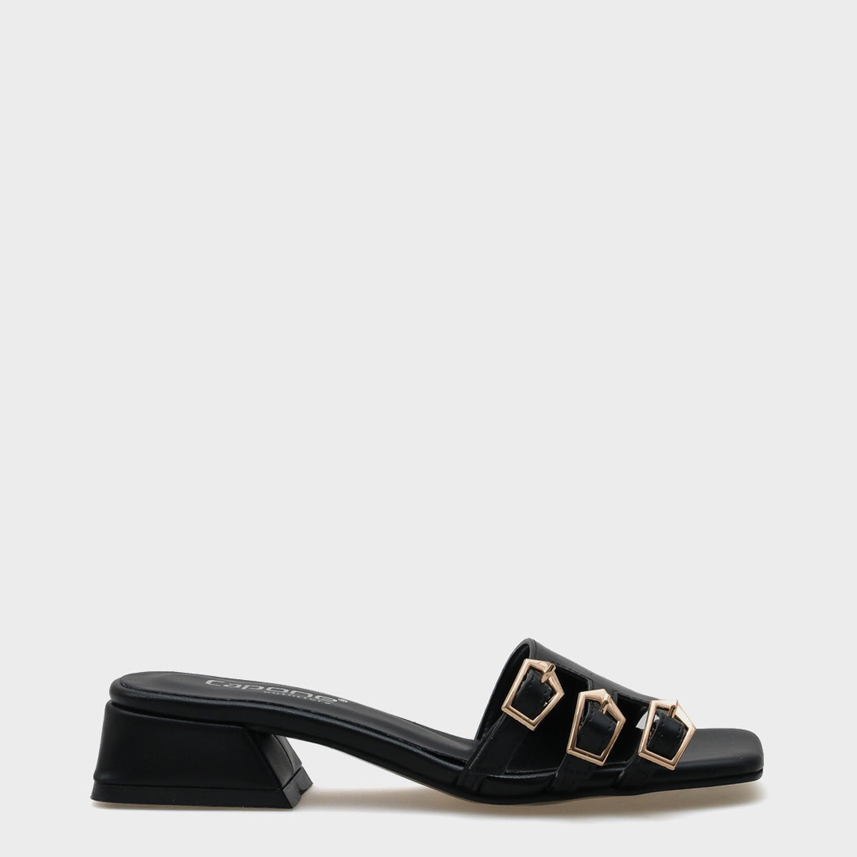 Lesley Kısa Topuklu Küt Burunlu Tokalı Kadın Terlik