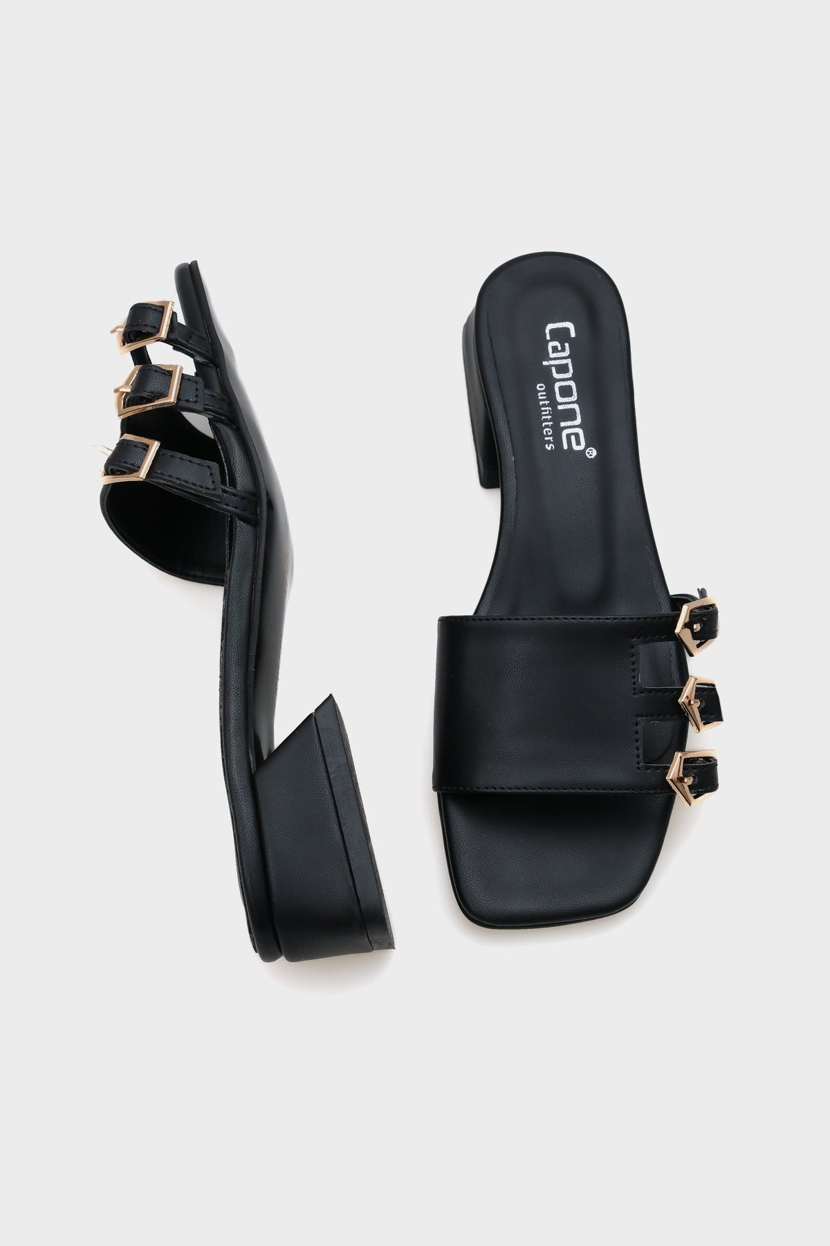 Lesley Kısa Topuklu Küt Burunlu Tokalı Kadın Terlik