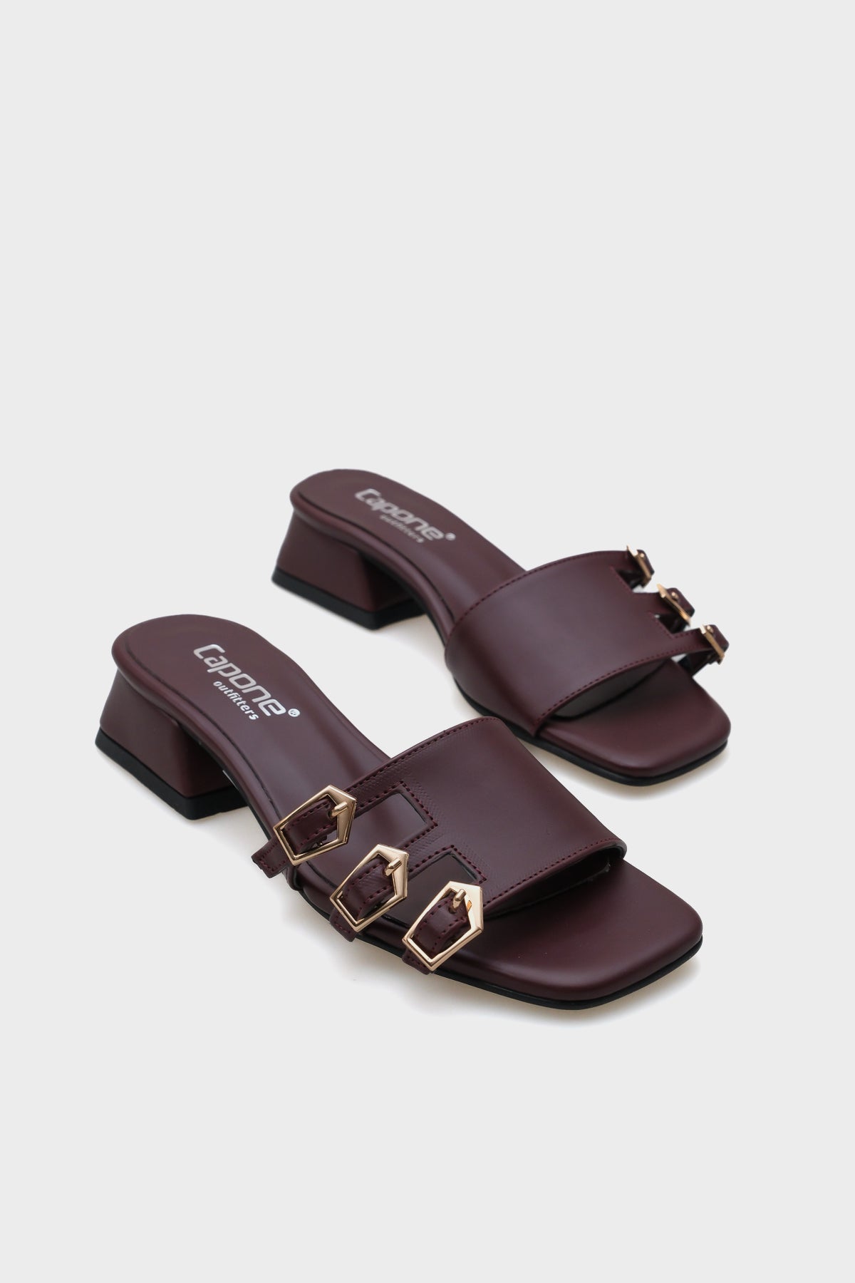 Lesley Kısa Topuklu Küt Burunlu Tokalı Kadın Terlik