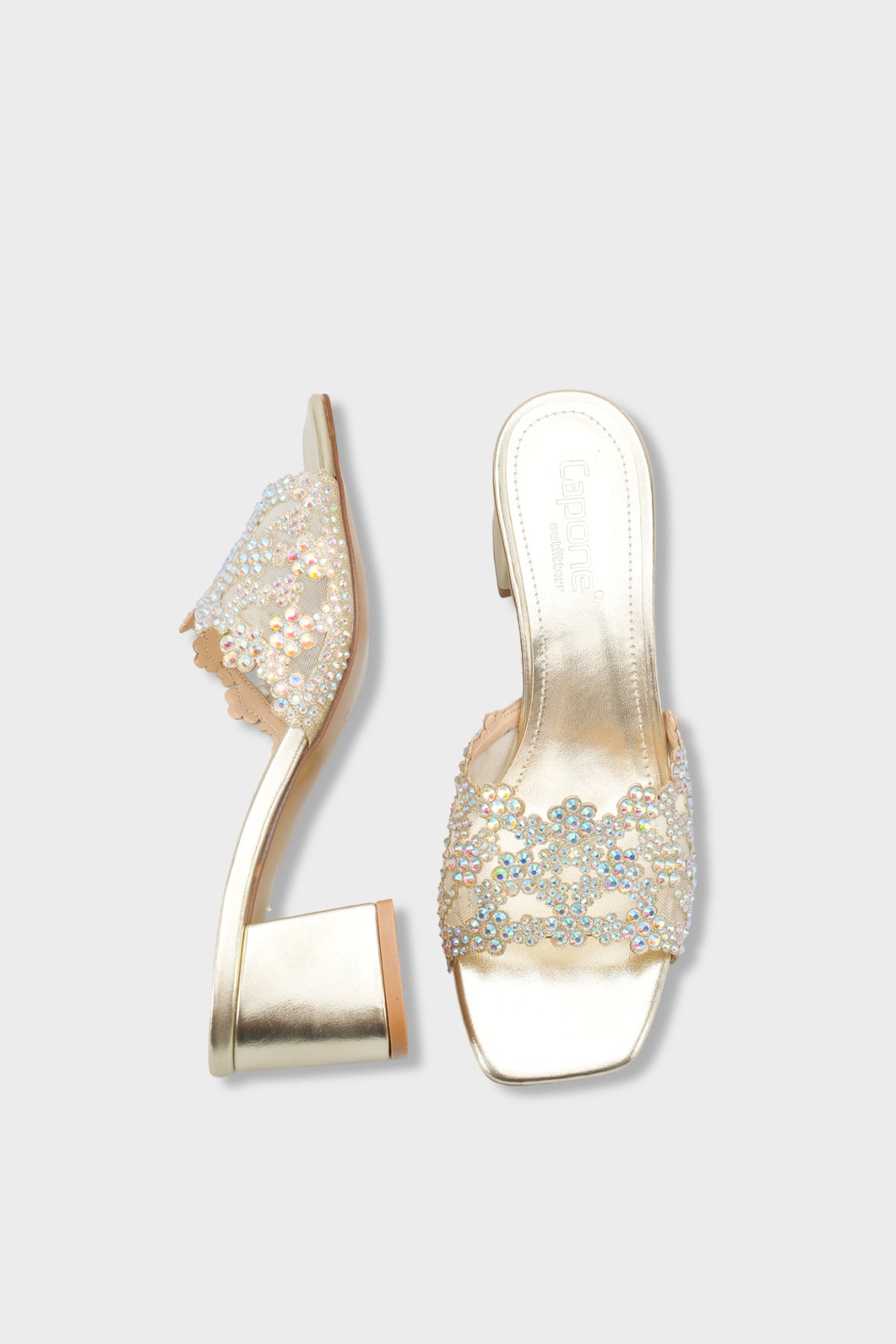 Lois Küt Burunlu Taşlı Orta Topuklu Şık Kadın Düğün Terlik