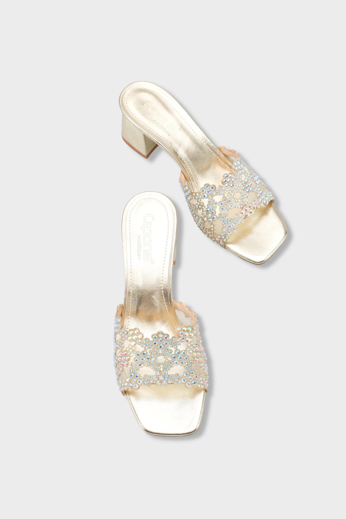 Lois Küt Burunlu Taşlı Orta Topuklu Şık Kadın Düğün Terlik