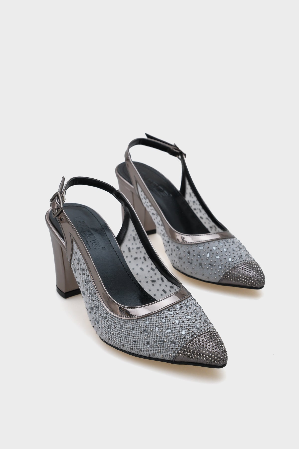 Nona 145 Kadın Topuklu Taşlı Arkası Açık Ayakkabı