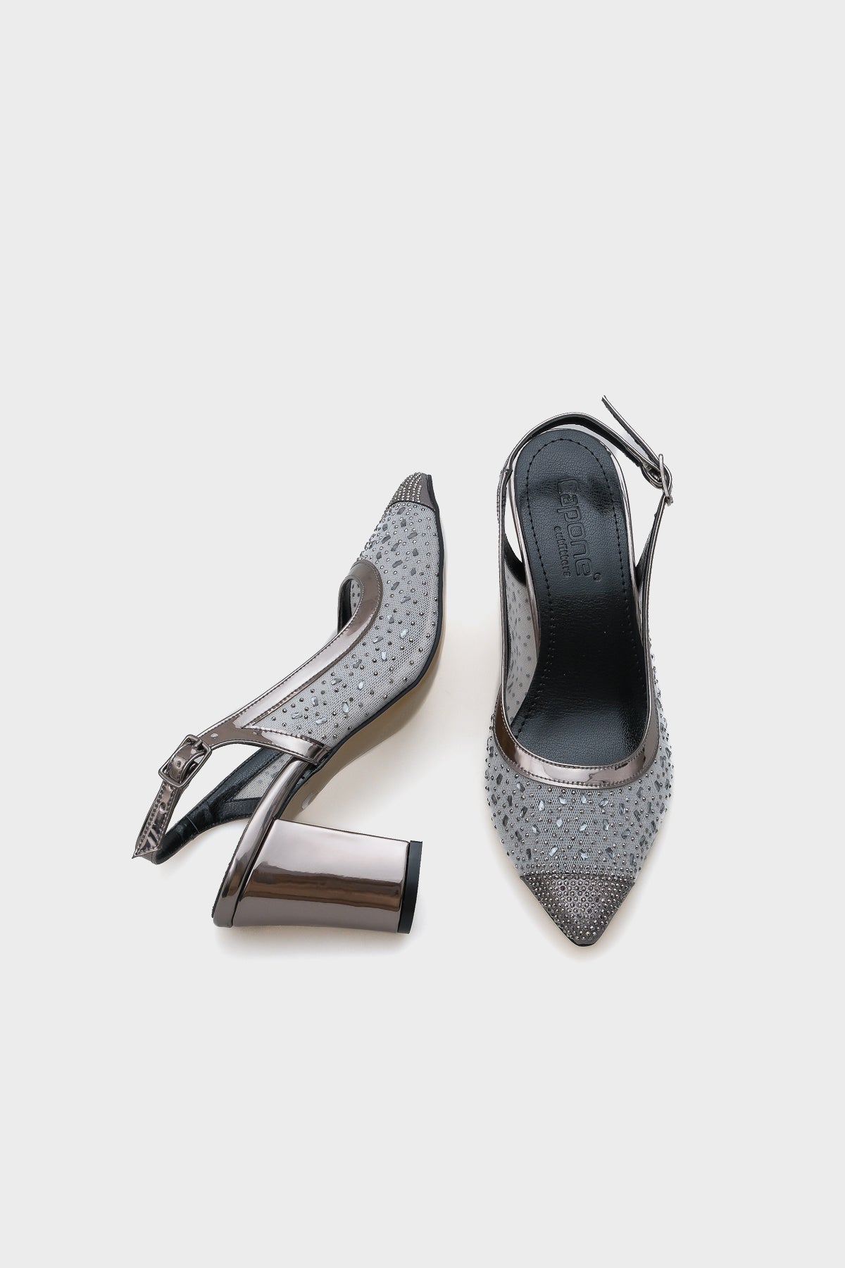 Nona 145 Kadın Topuklu Taşlı Arkası Açık Ayakkabı