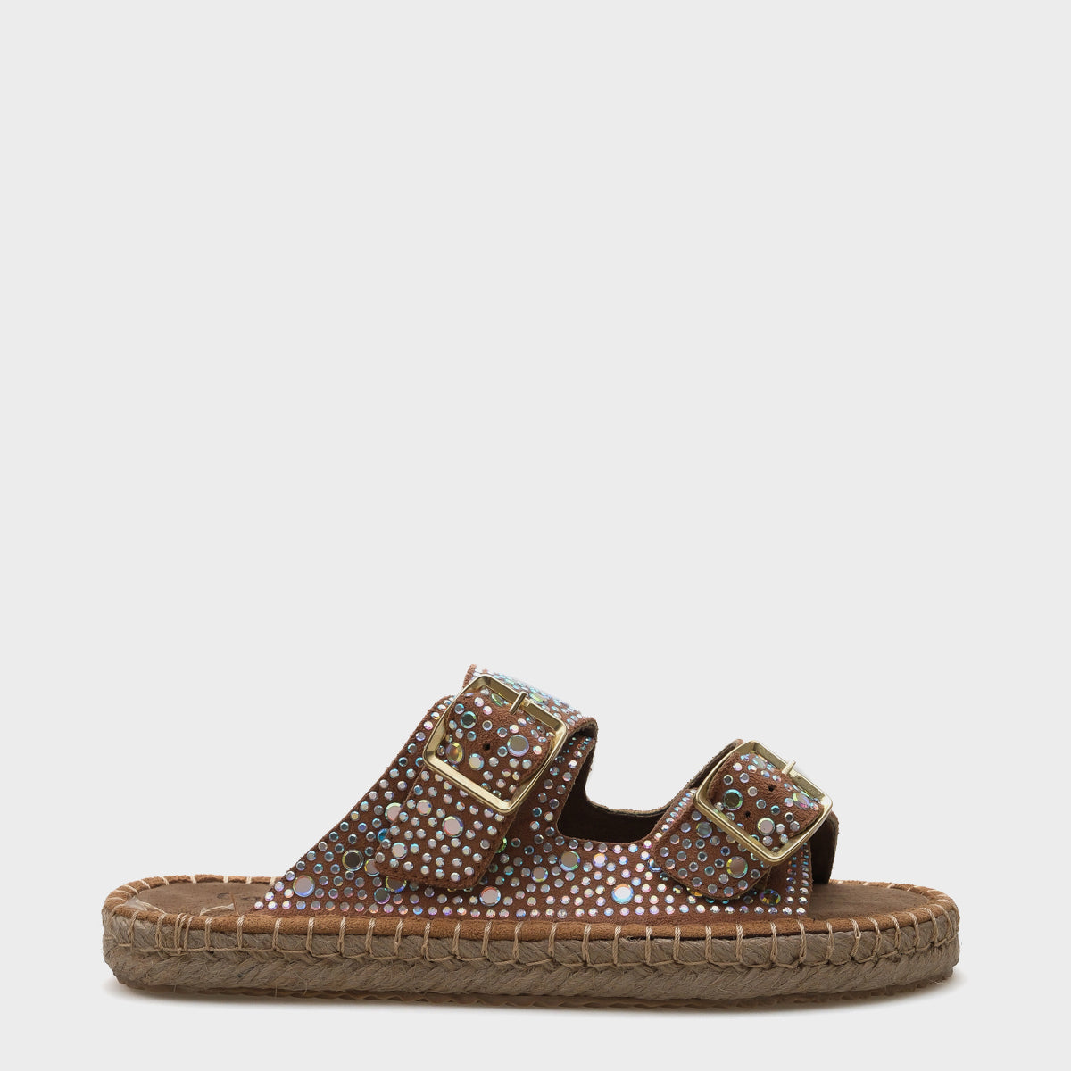 Caitlin Çift  Bantlı Taşlı Kadın Espadril Terlik