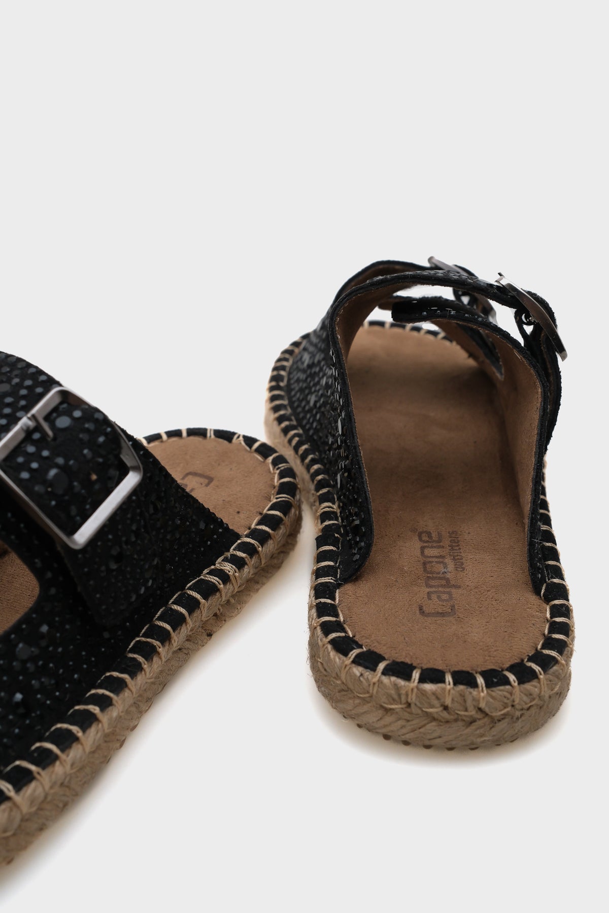 Caitlin Çift  Bantlı Taşlı Kadın Espadril Terlik