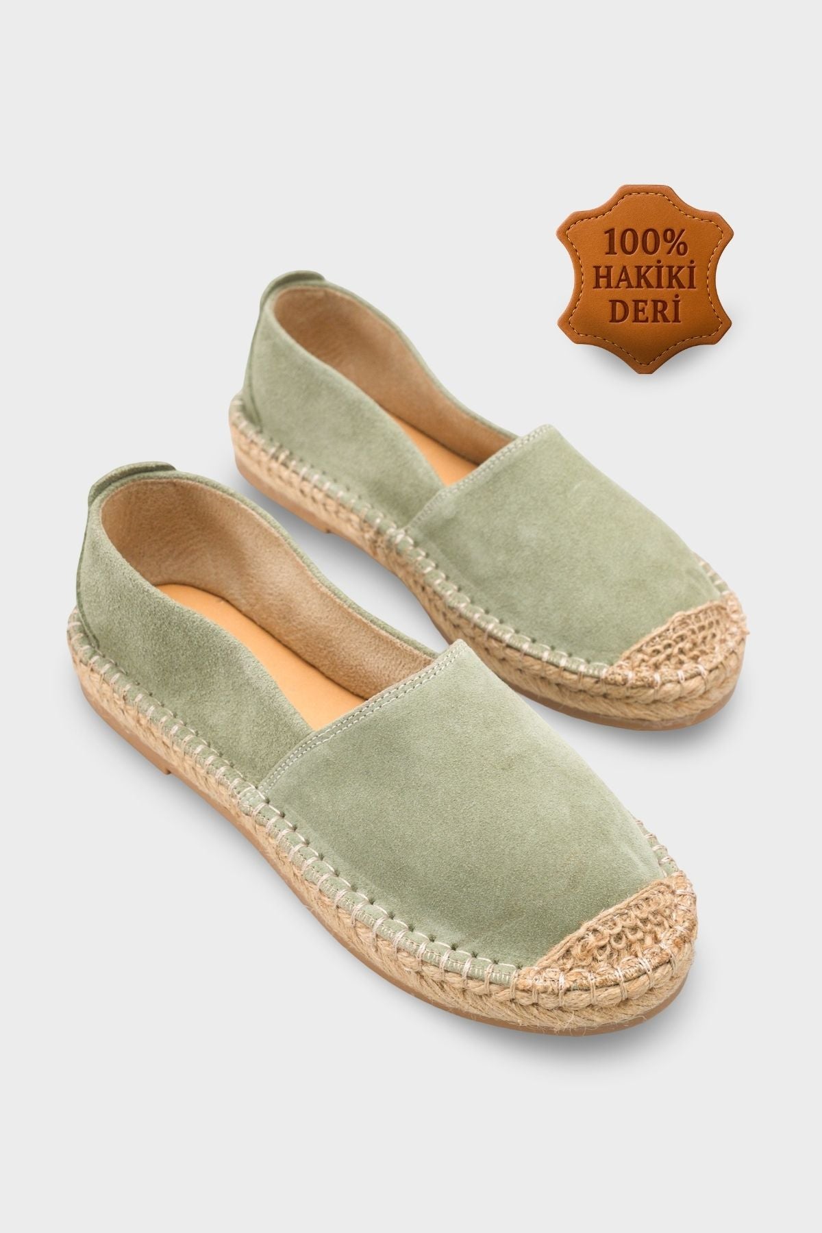 Laurie Hakiki Deri Süet Kadın Espadril