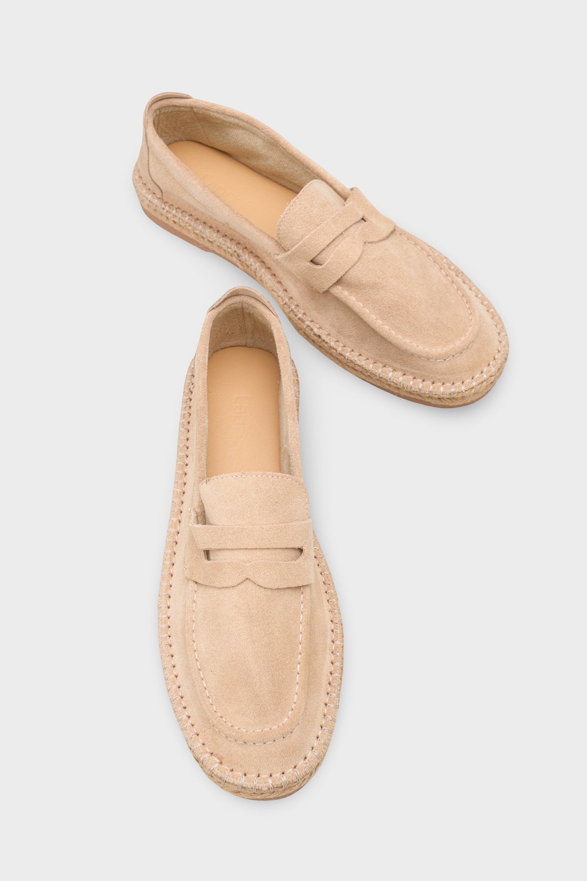 Boris Hakiki Deri Süet Espadril Tabanlı Erkek Loafer Ayakkabı