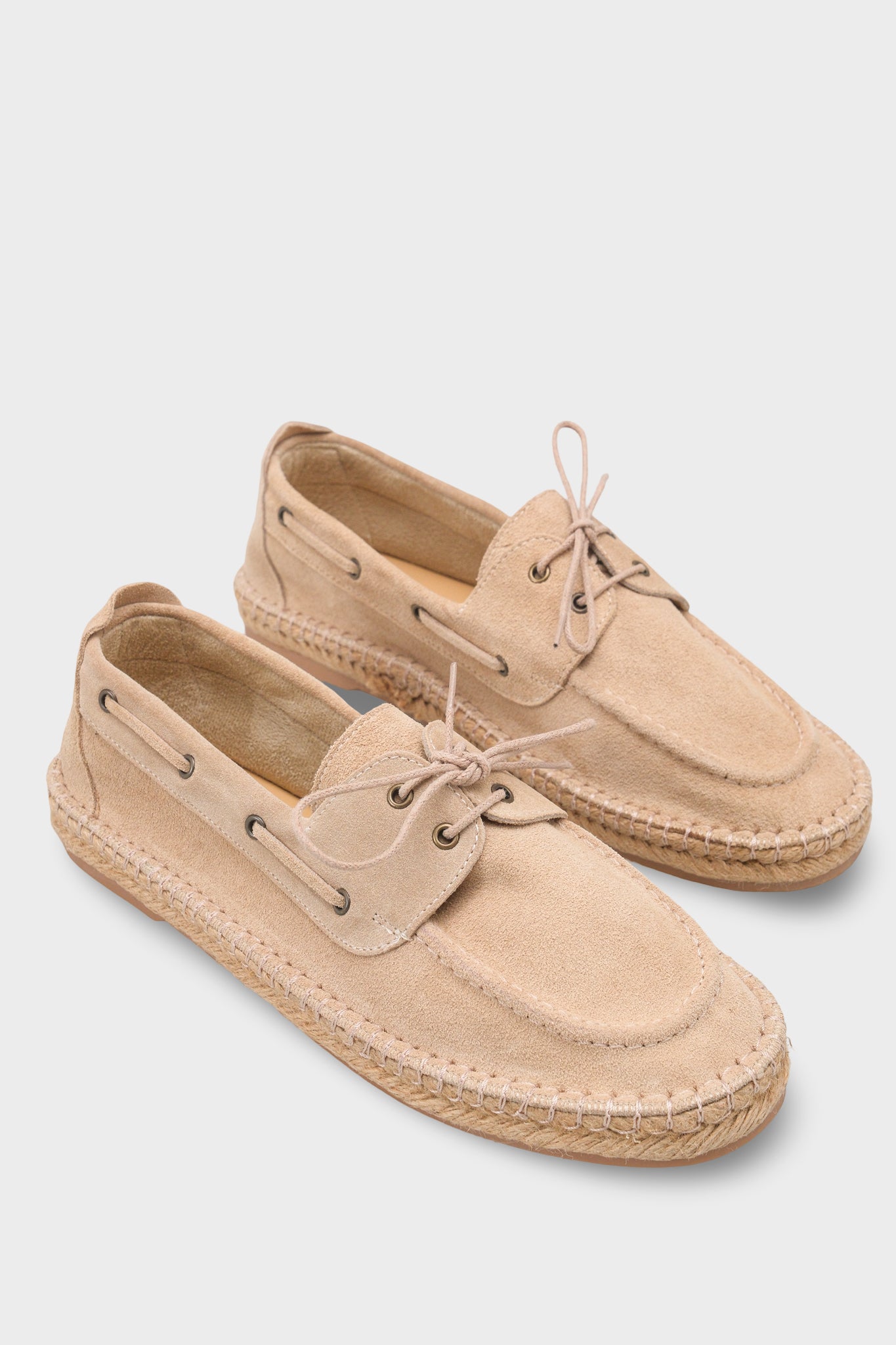 Drake Hakiki Deri Süet Espadril Tabanlı Erkek Loafer Ayakkabı