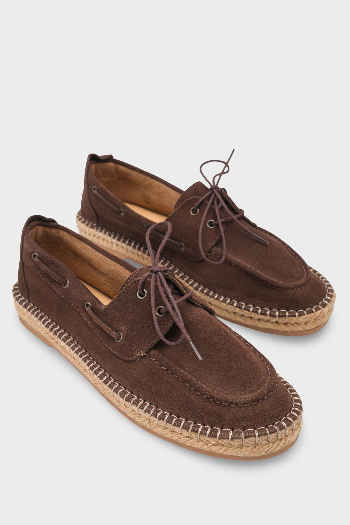 Drake Hakiki Deri Süet Espadril Tabanlı Erkek Loafer Ayakkabı