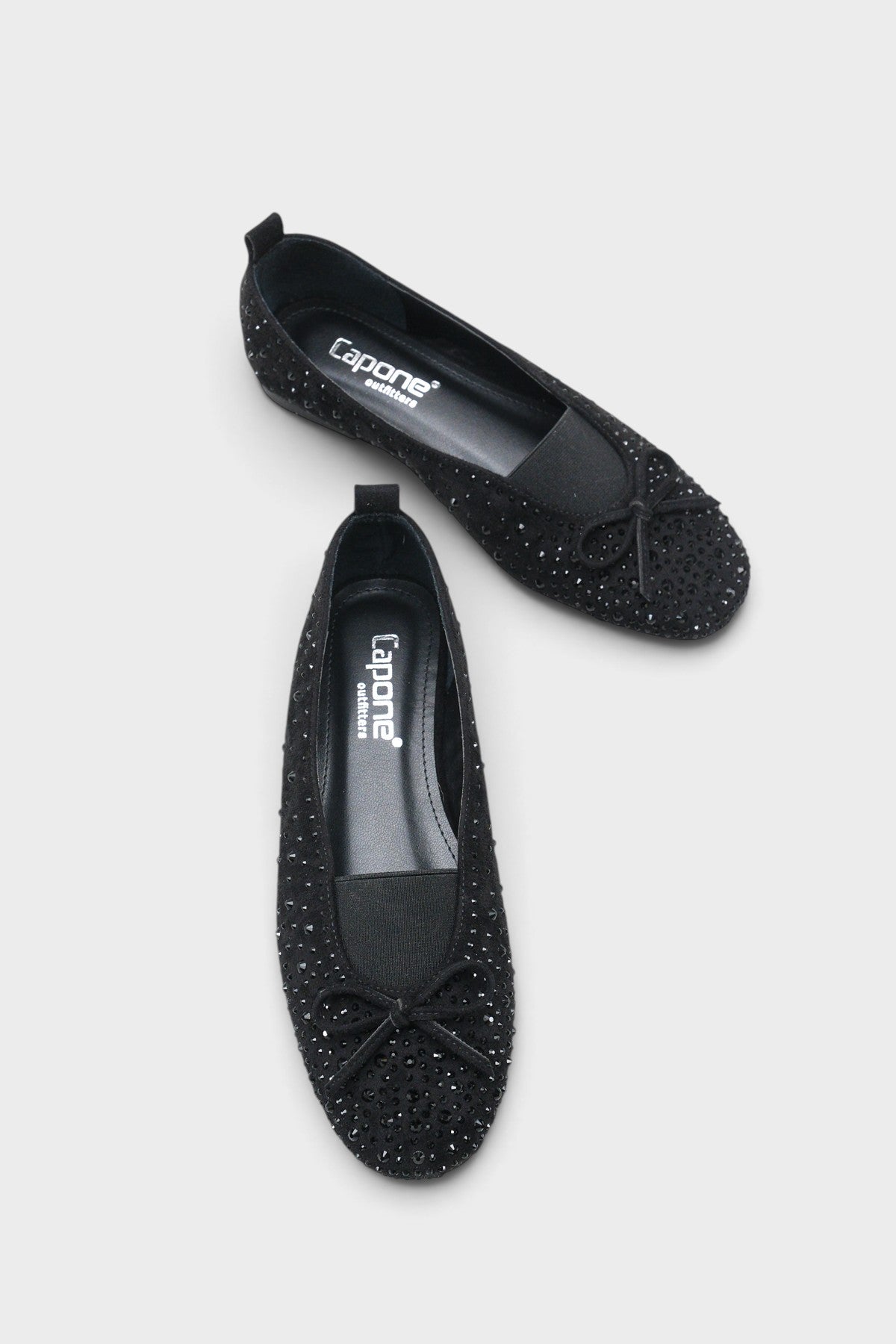 Peggie Süet Görünümlü Yuvarlak Burunlu Taşlı Babet