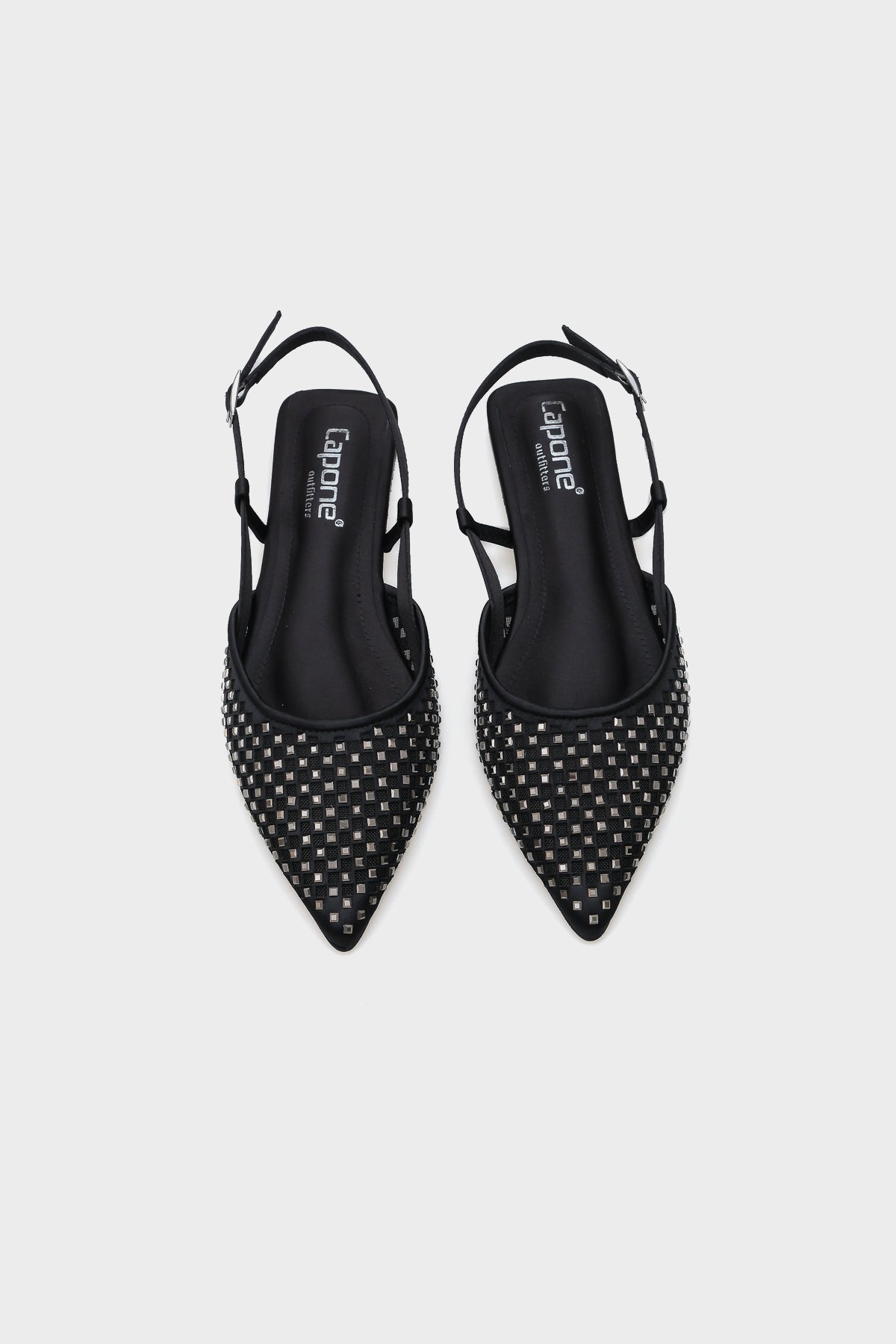 Alene Sivri Burunlu Fileli Taşlı Arkası Bantlı Kadın Babet