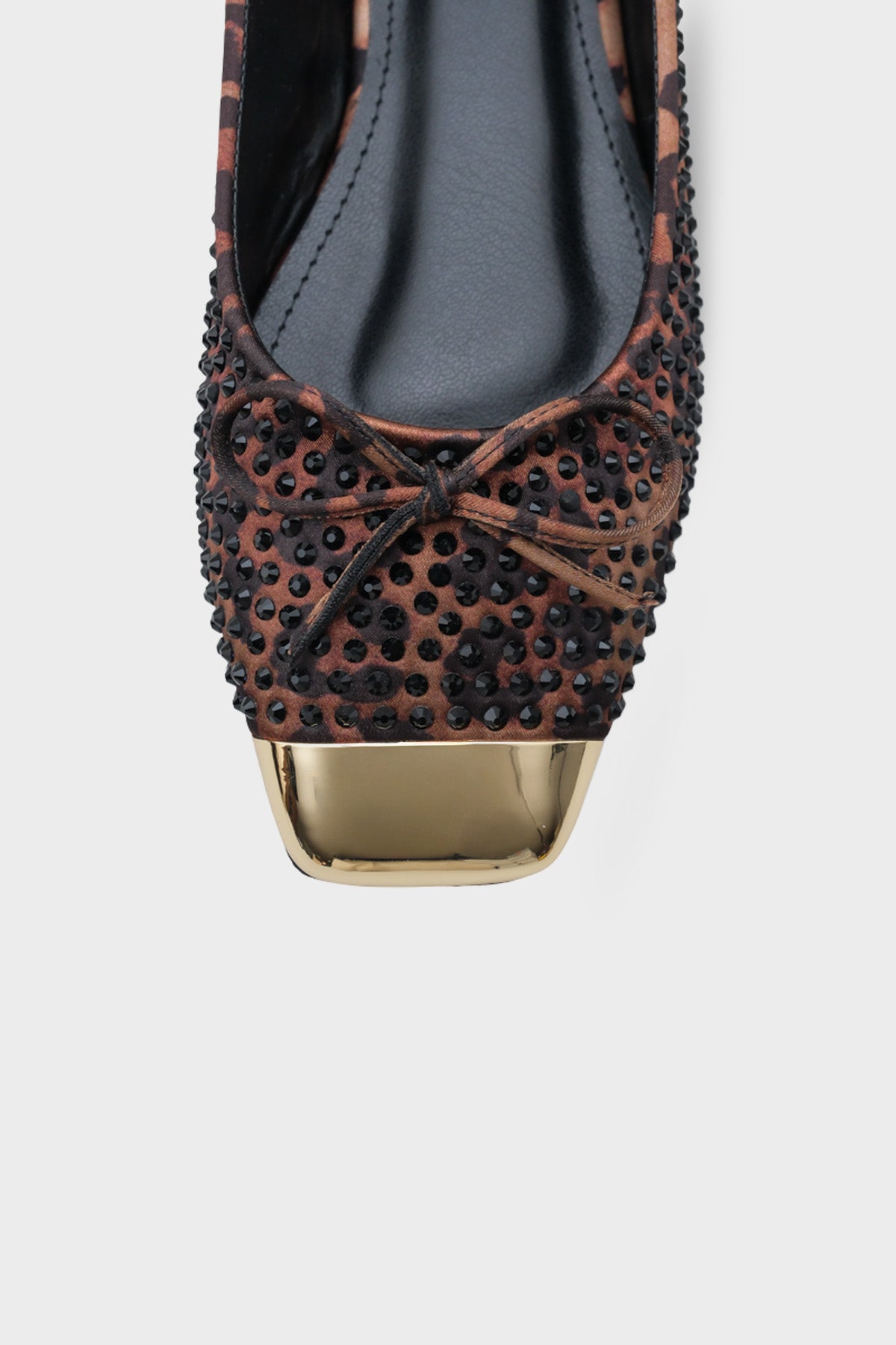 Judie Metal Küt Burunlu Taşlı Babet