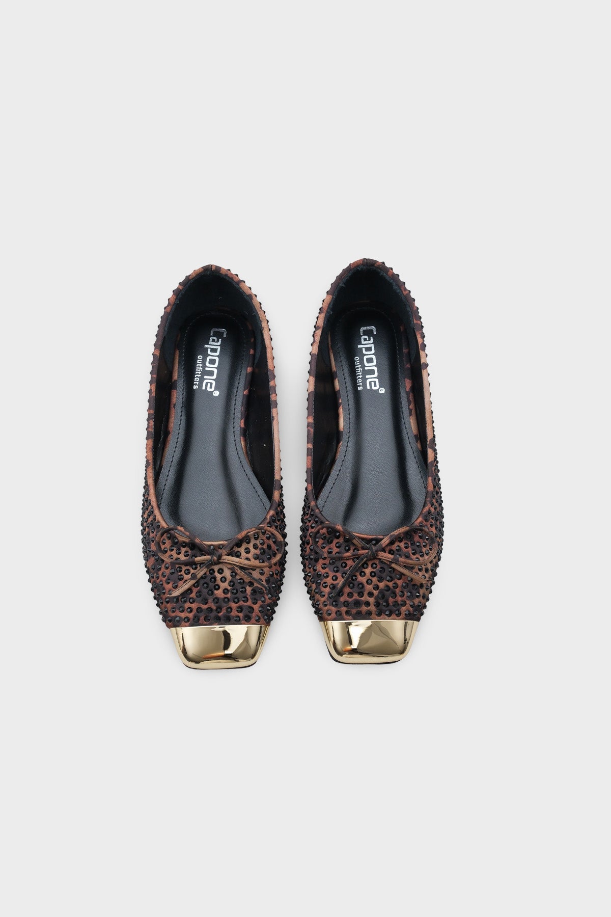 Judie Metal Küt Burunlu Taşlı Babet