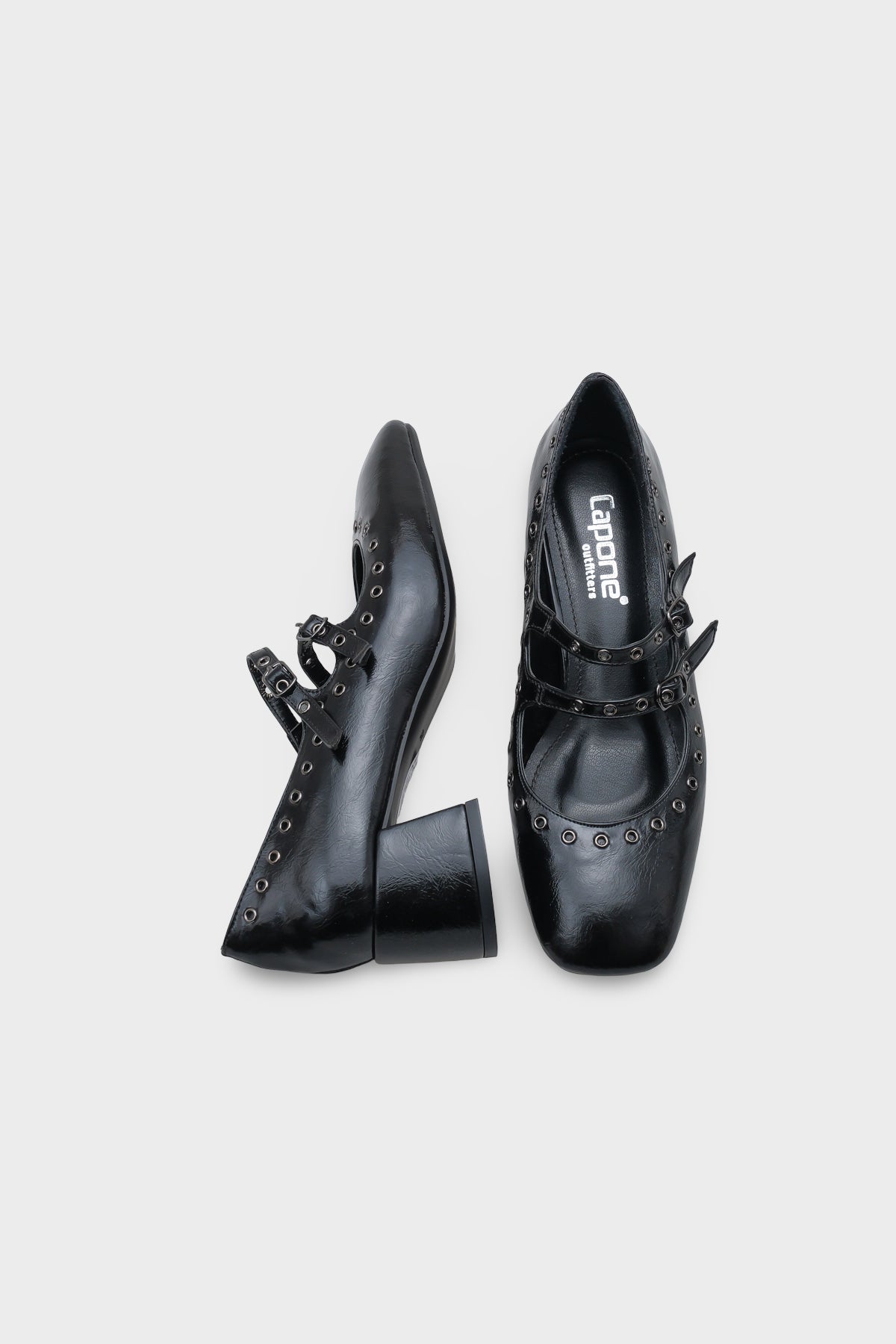 Sharona Orta Topuklu Bantlı Zımbalı Mary Jane Kadın Ayakkabı