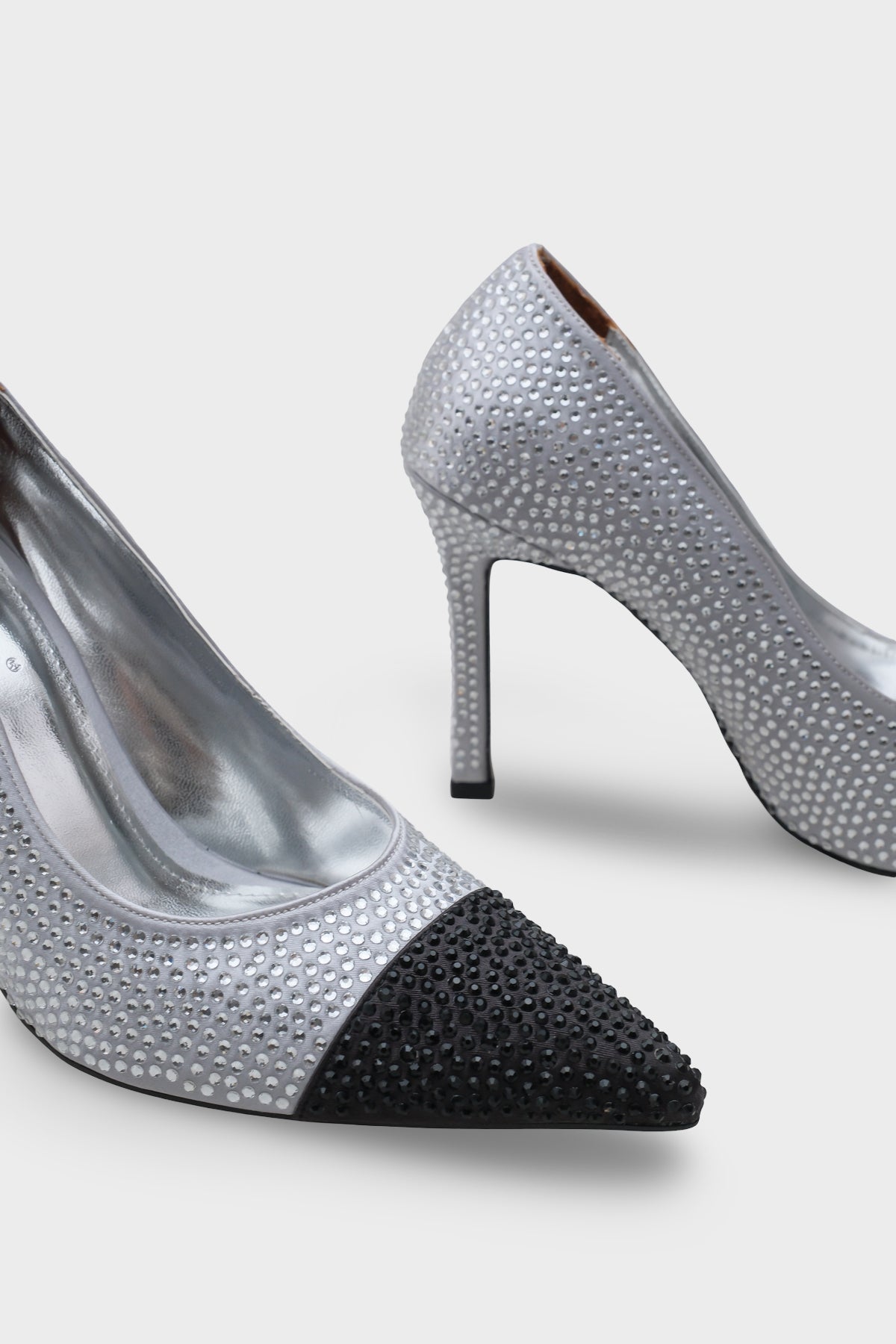 Mellissa  Taşlı Orta Topuklu Saten Abiye Stiletto