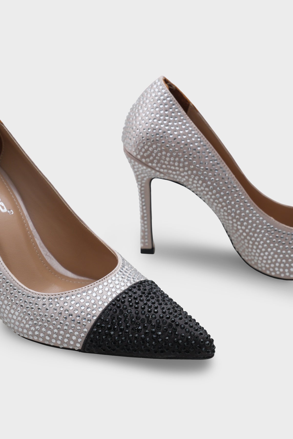 Mellissa  Taşlı Orta Topuklu Saten Abiye Stiletto