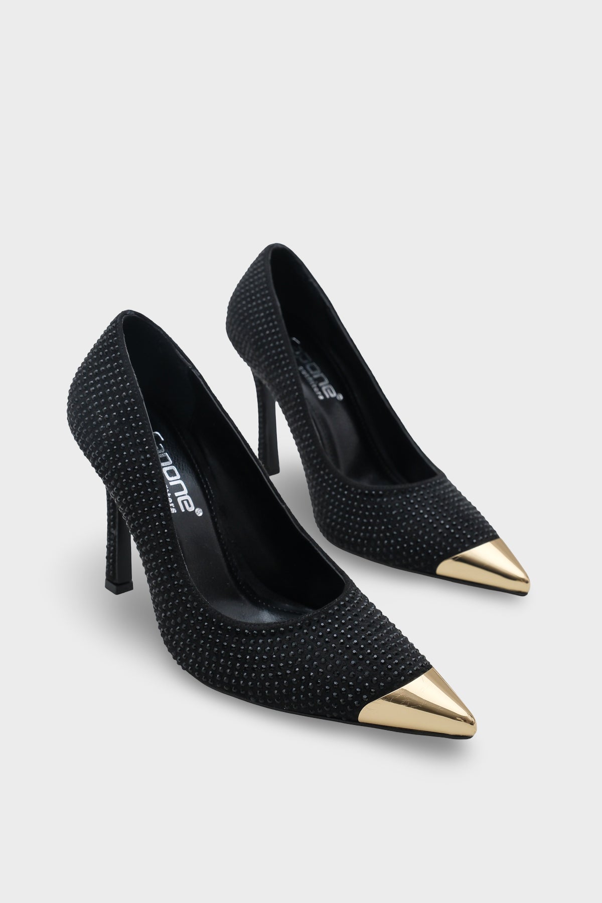 Olivia Taşlı Sivri Metal Burunlu Orta Topuklu Saten Abiye Stiletto