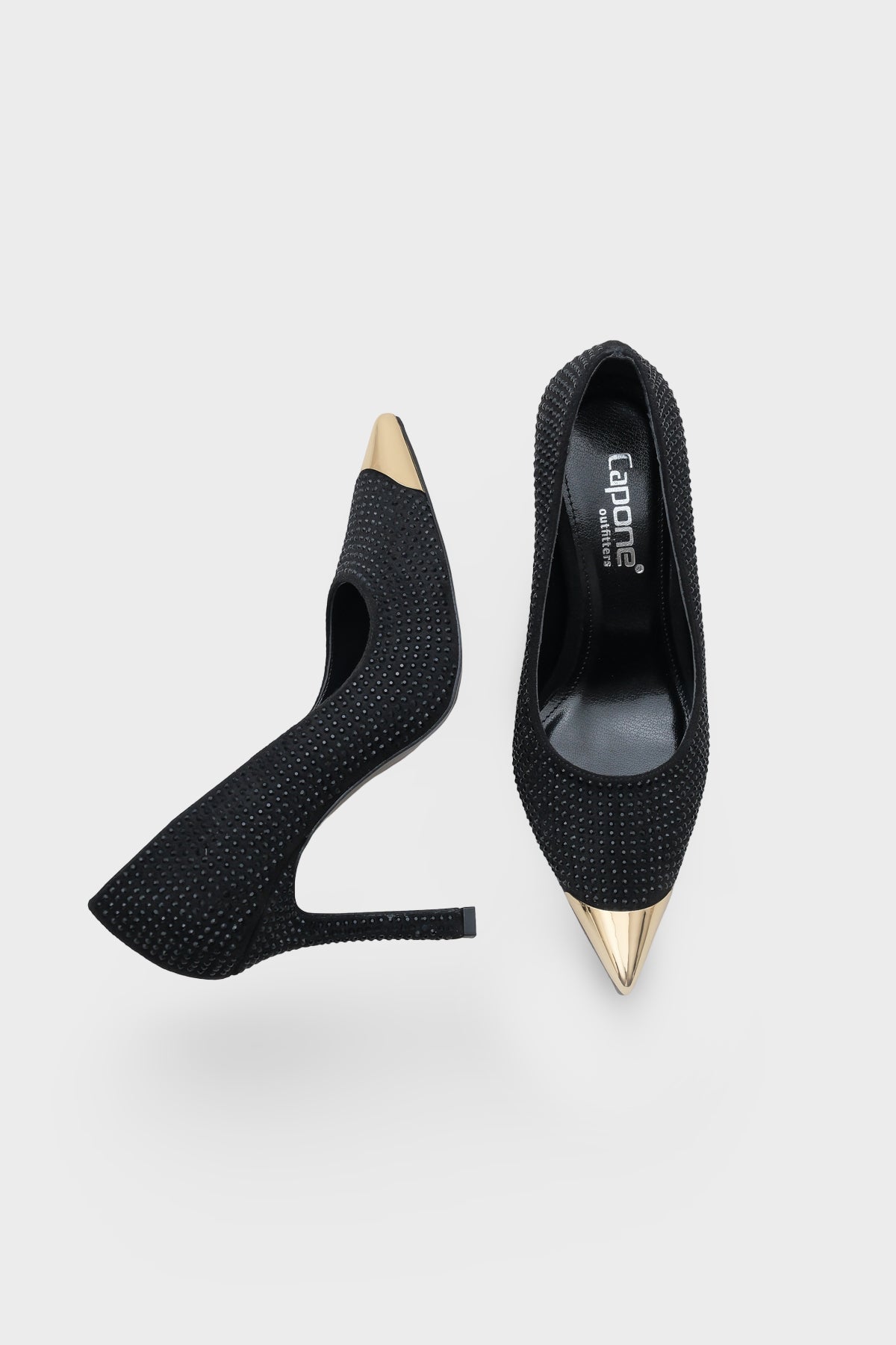 Olivia Taşlı Sivri Metal Burunlu Orta Topuklu Saten Abiye Stiletto