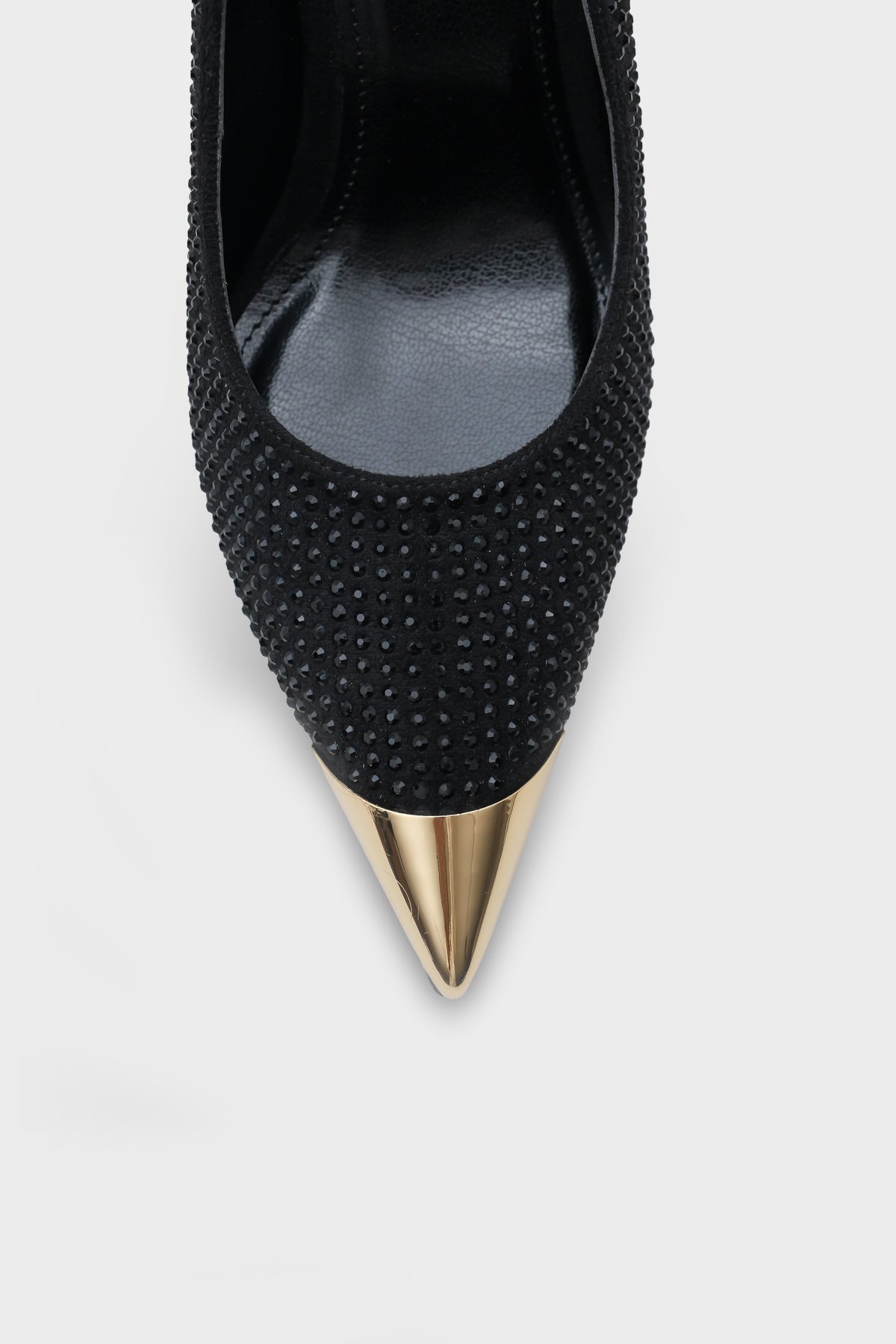 Olivia Taşlı Sivri Metal Burunlu Orta Topuklu Saten Abiye Stiletto