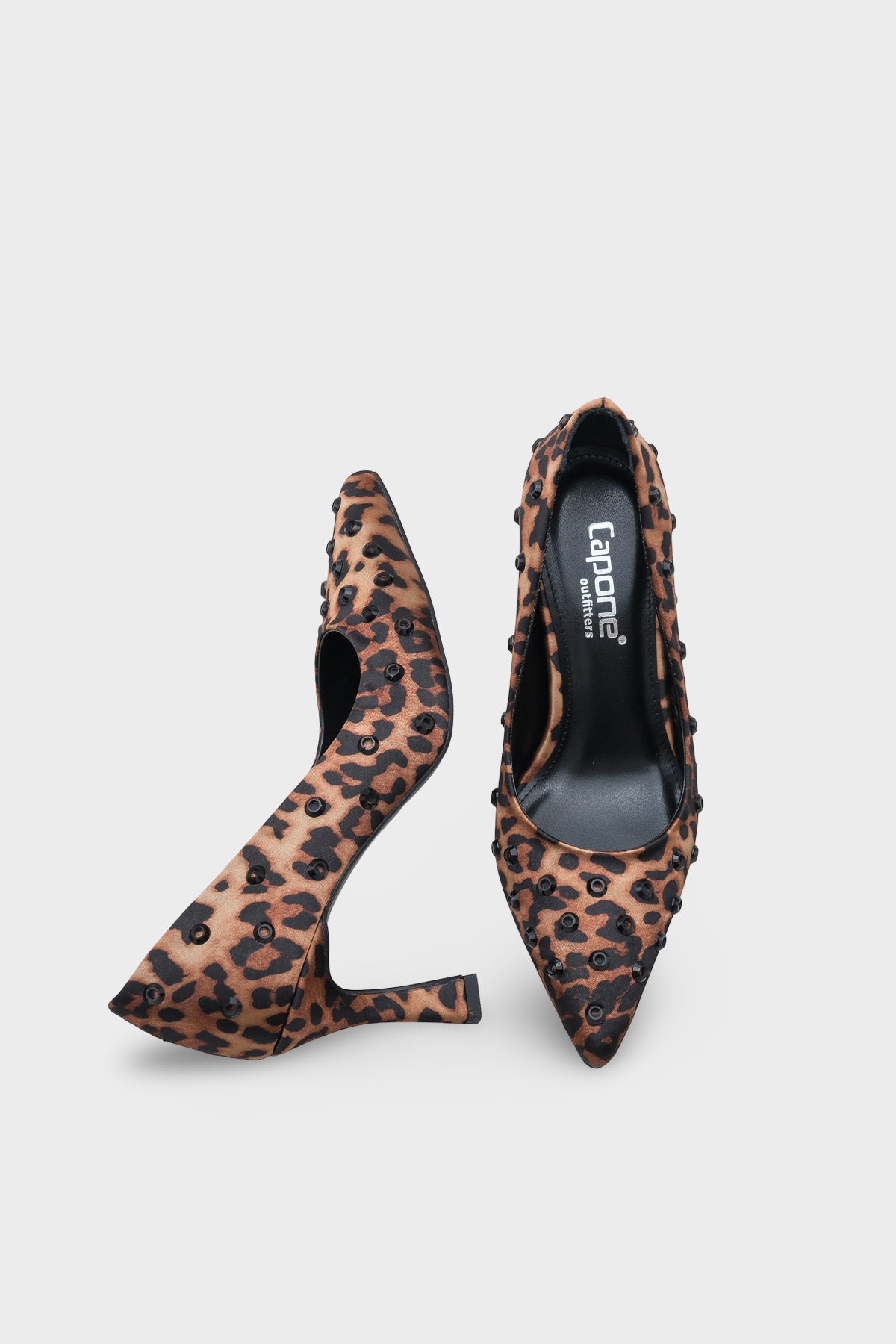 Emmya Orta Topuklu Zımbalı Kadife Stiletto