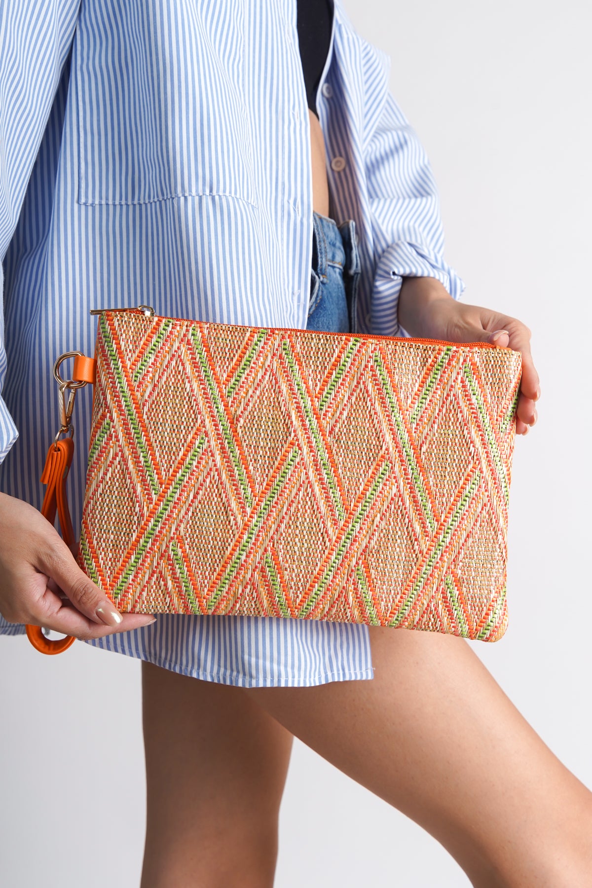 Paris Hasır Kadın Clutch Çanta