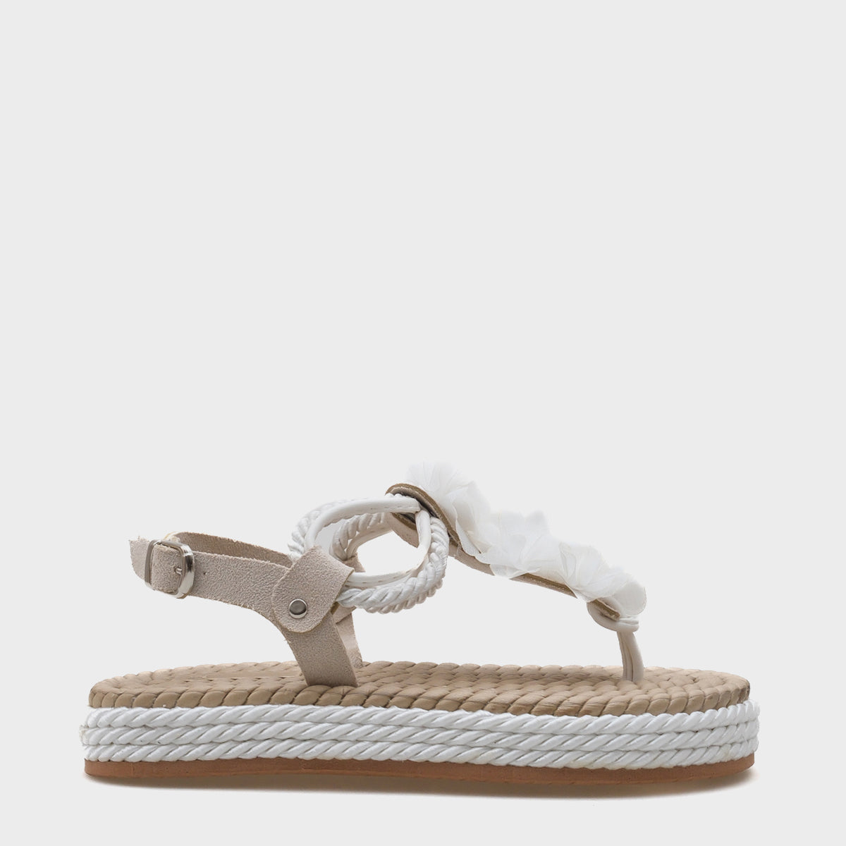 Cornelia  Hasır Parmak Arası Çiçekli Kadın Sandalet