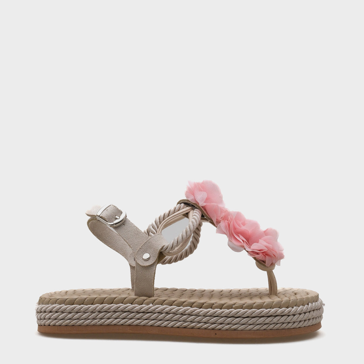 Cornelia  Hasır Parmak Arası Çiçekli Kadın Sandalet